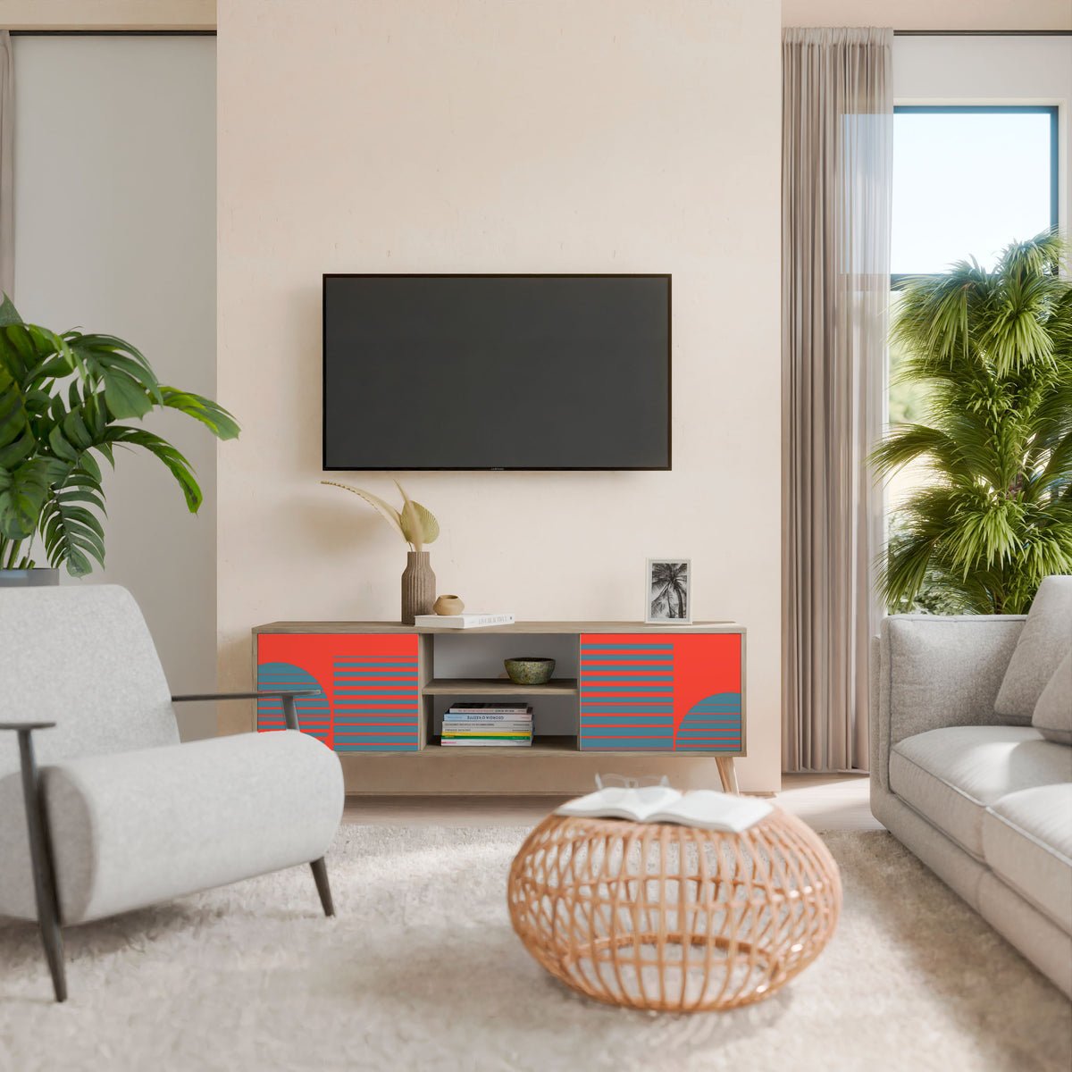RISING GEOMETRY STARS 2-Door TV Cabinet