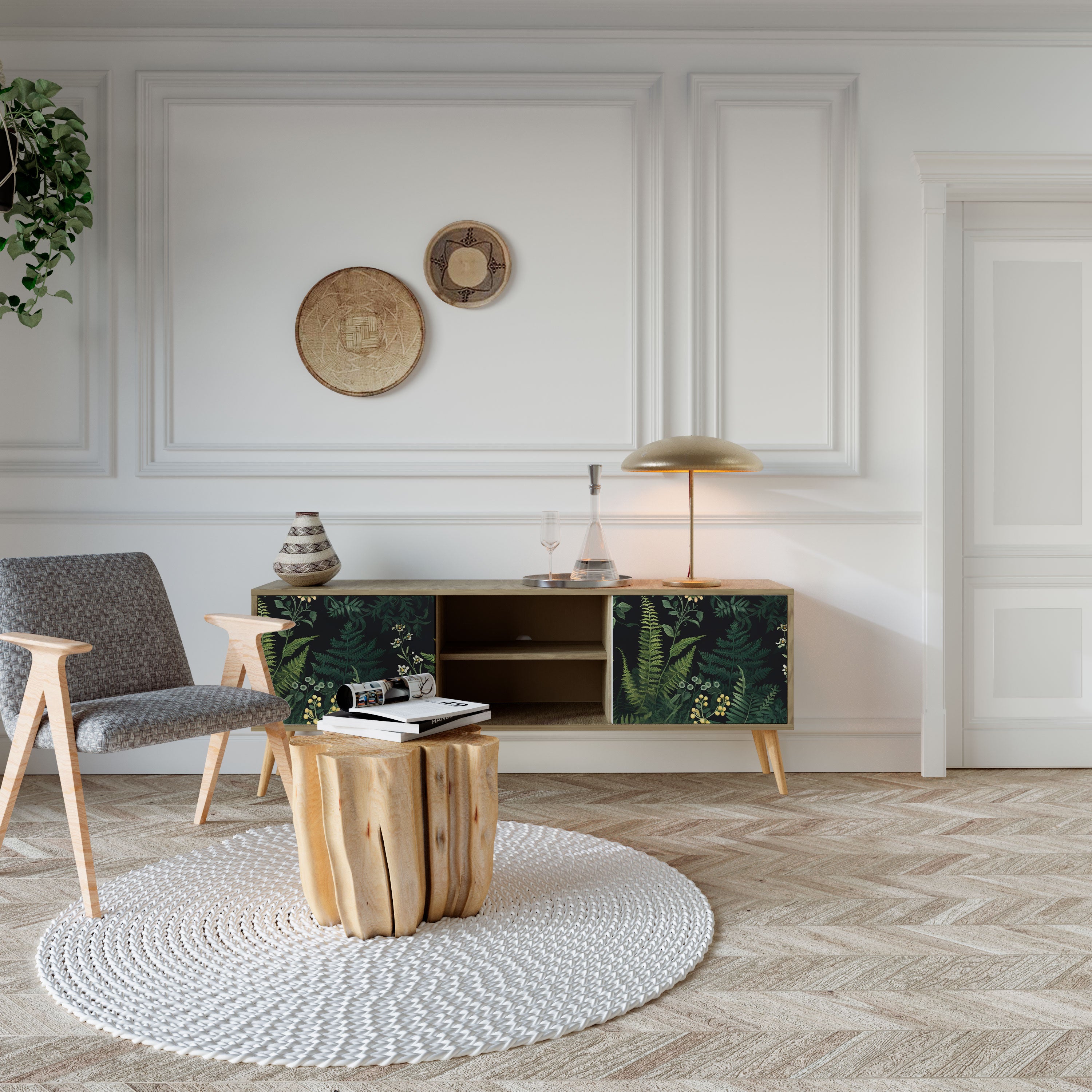 FERN FLOWERS Έπιπλο τηλεόρασης 2-θυρών