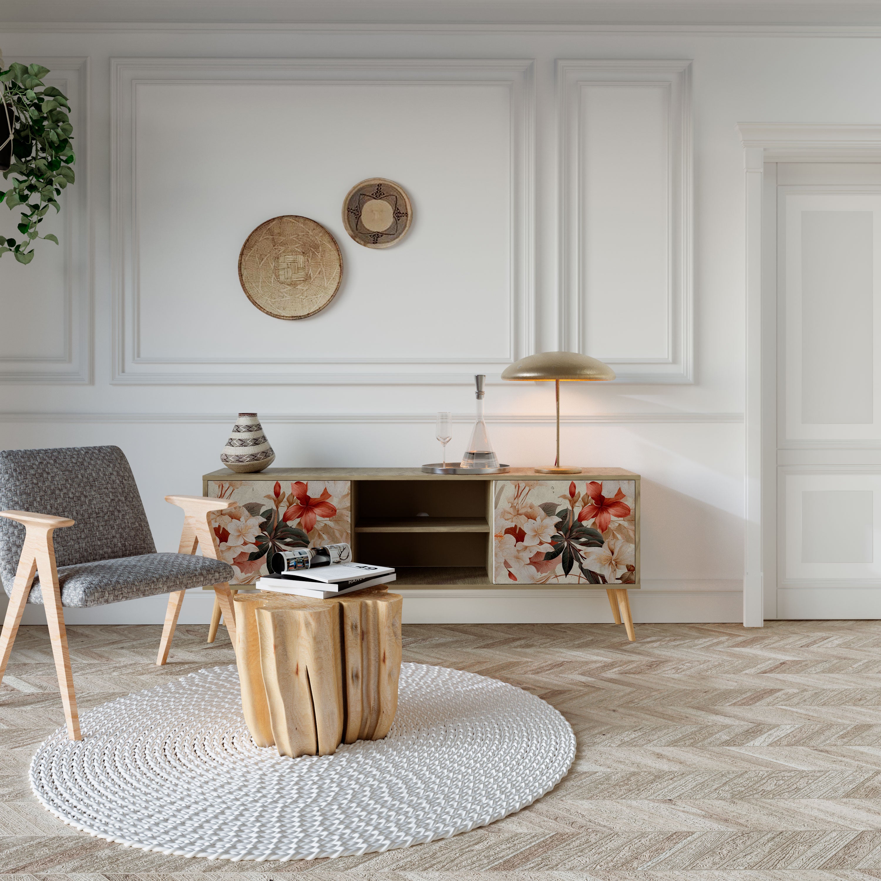 PETAL HARMONY Έπιπλο τηλεόρασης 2-θυρών