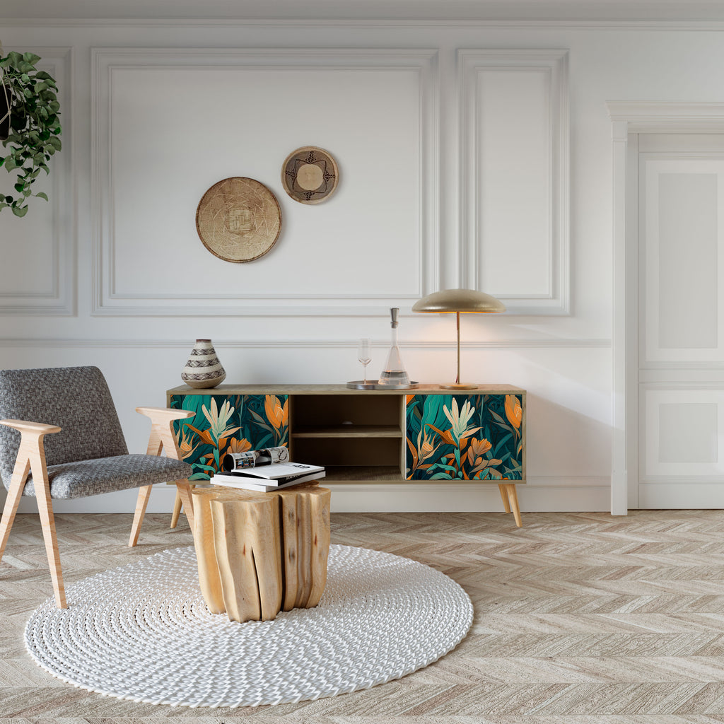 FLORAL SERENITY 2-Door TV Cabinet