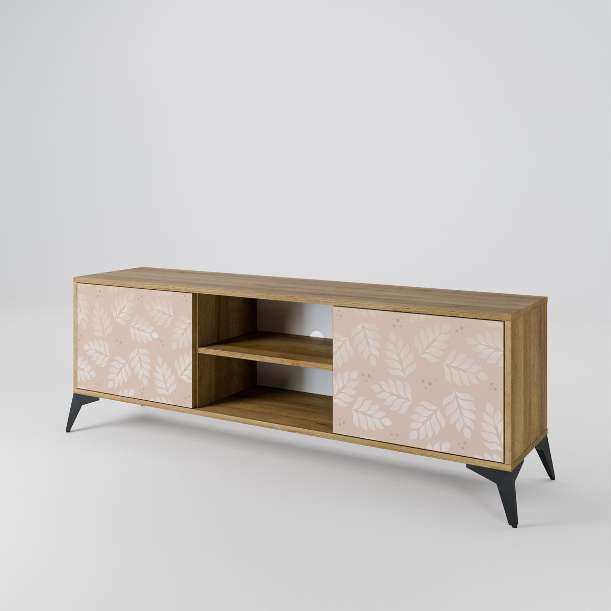 LEAVES ON BEIGE 2-Door TV Cabinet