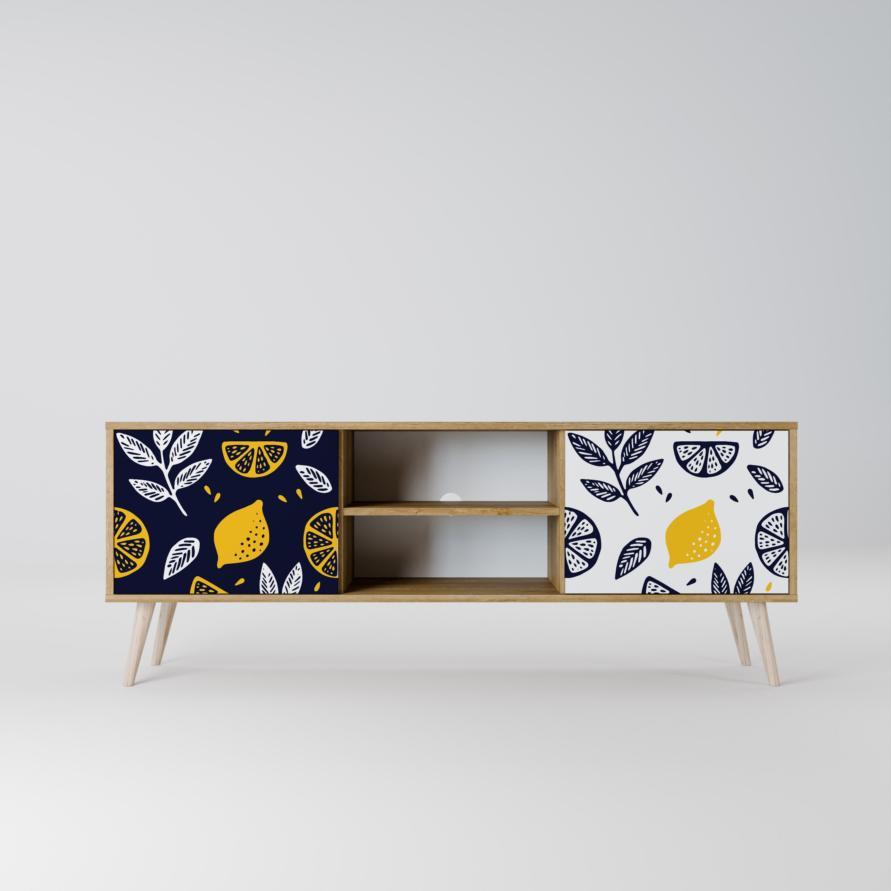 CITRUS BLACK AND WHITE 2-Door TV Cabinet