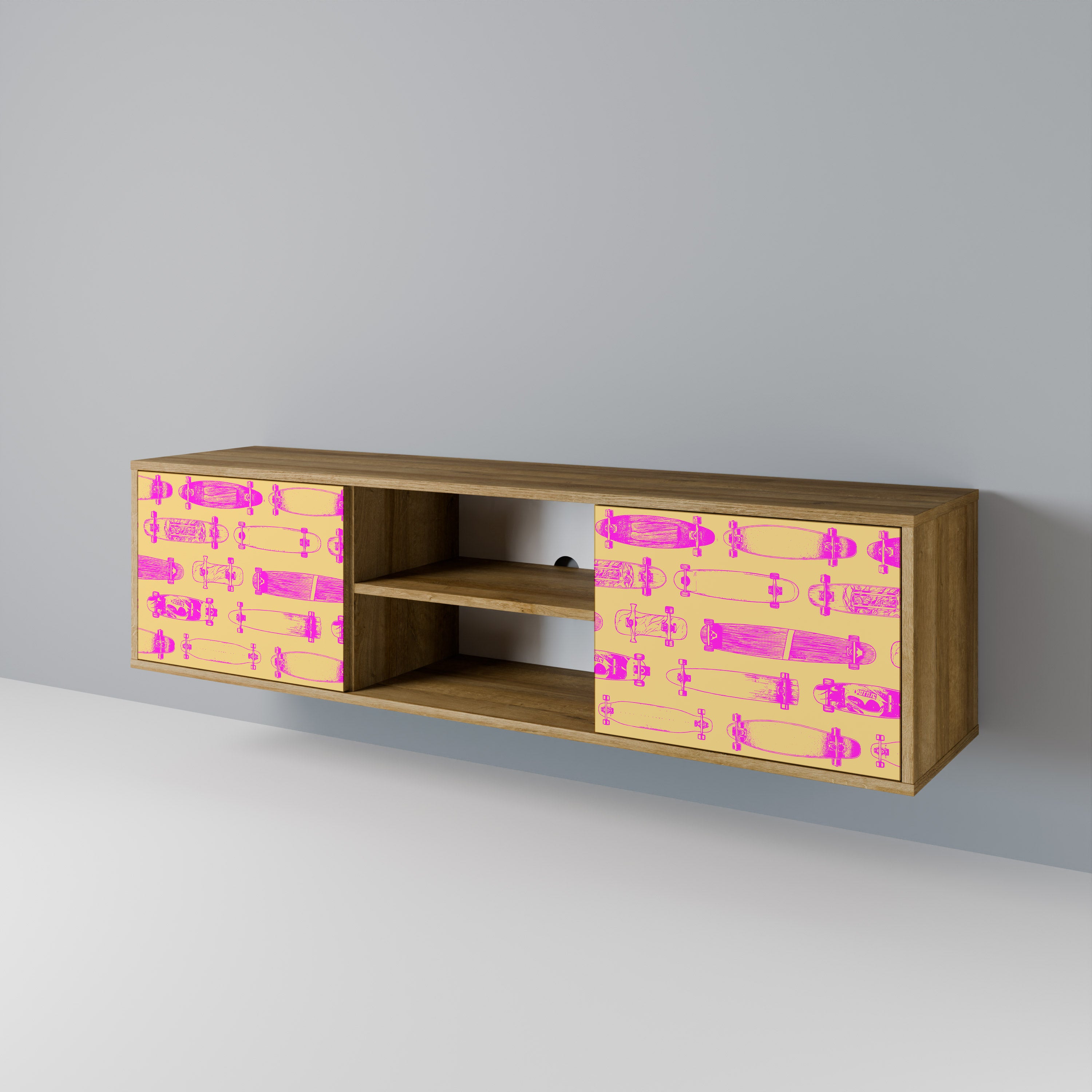 SKATEBOARD ARTISTRY 2-Door TV Cabinet
