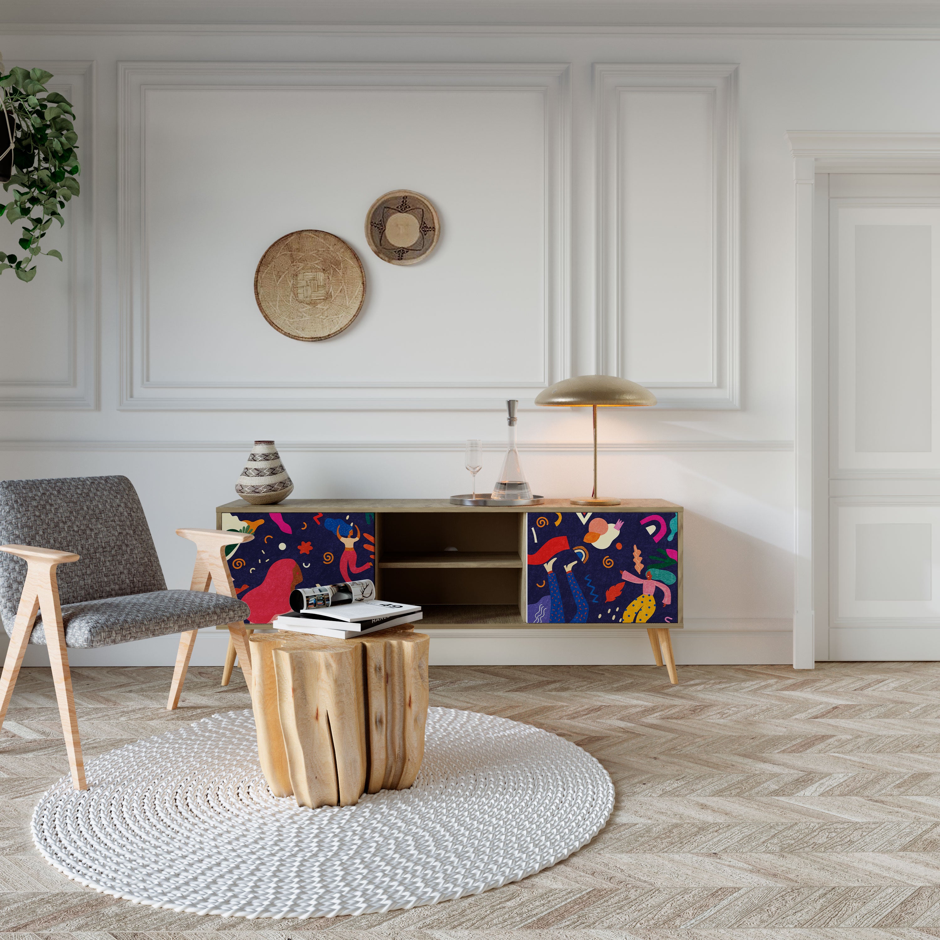 FESTIVE PLEASURES 2-Door TV Cabinet