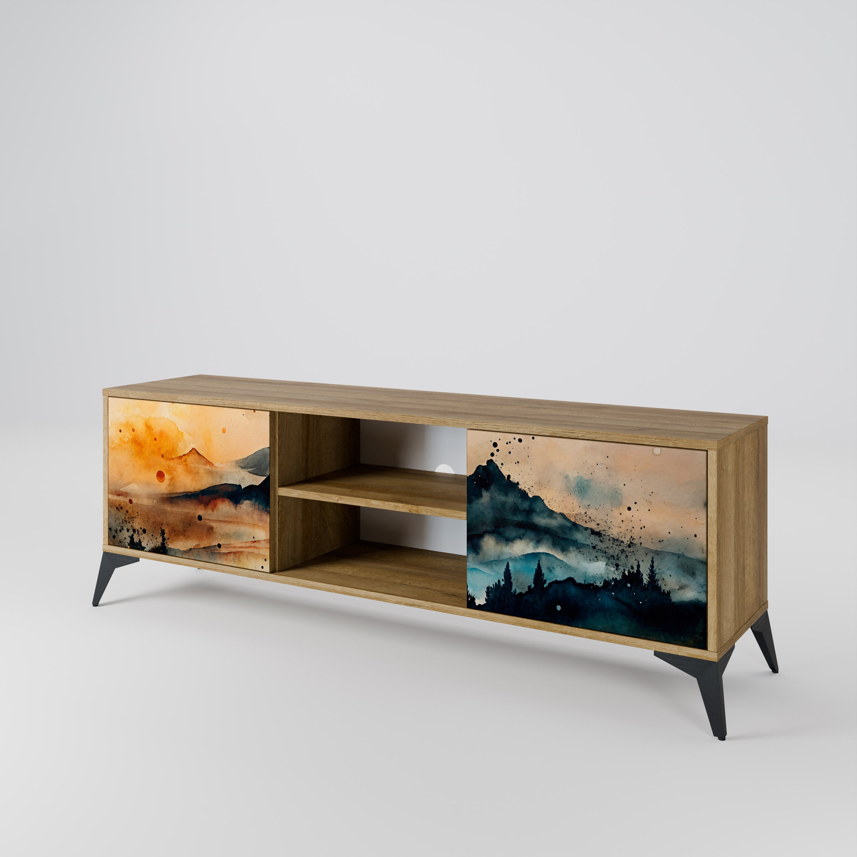 OMINOUS MOUNTAINS 2-Door TV Cabinet