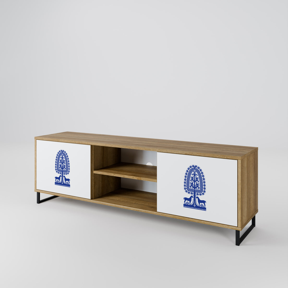 POLISH FOLK ART 2-Door TV Cabinet