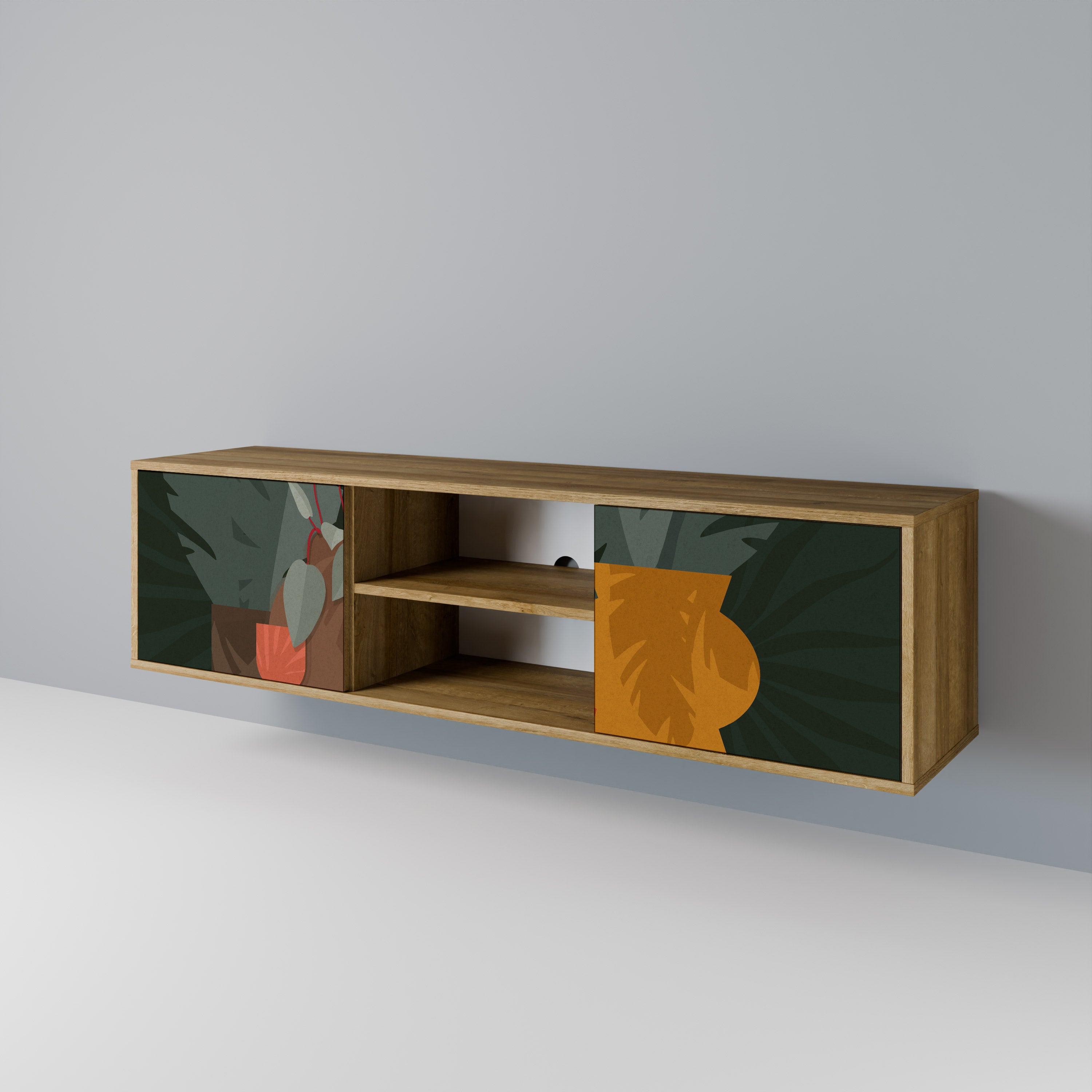 TROPICAL COMPOSITION 2-Door TV Cabinet