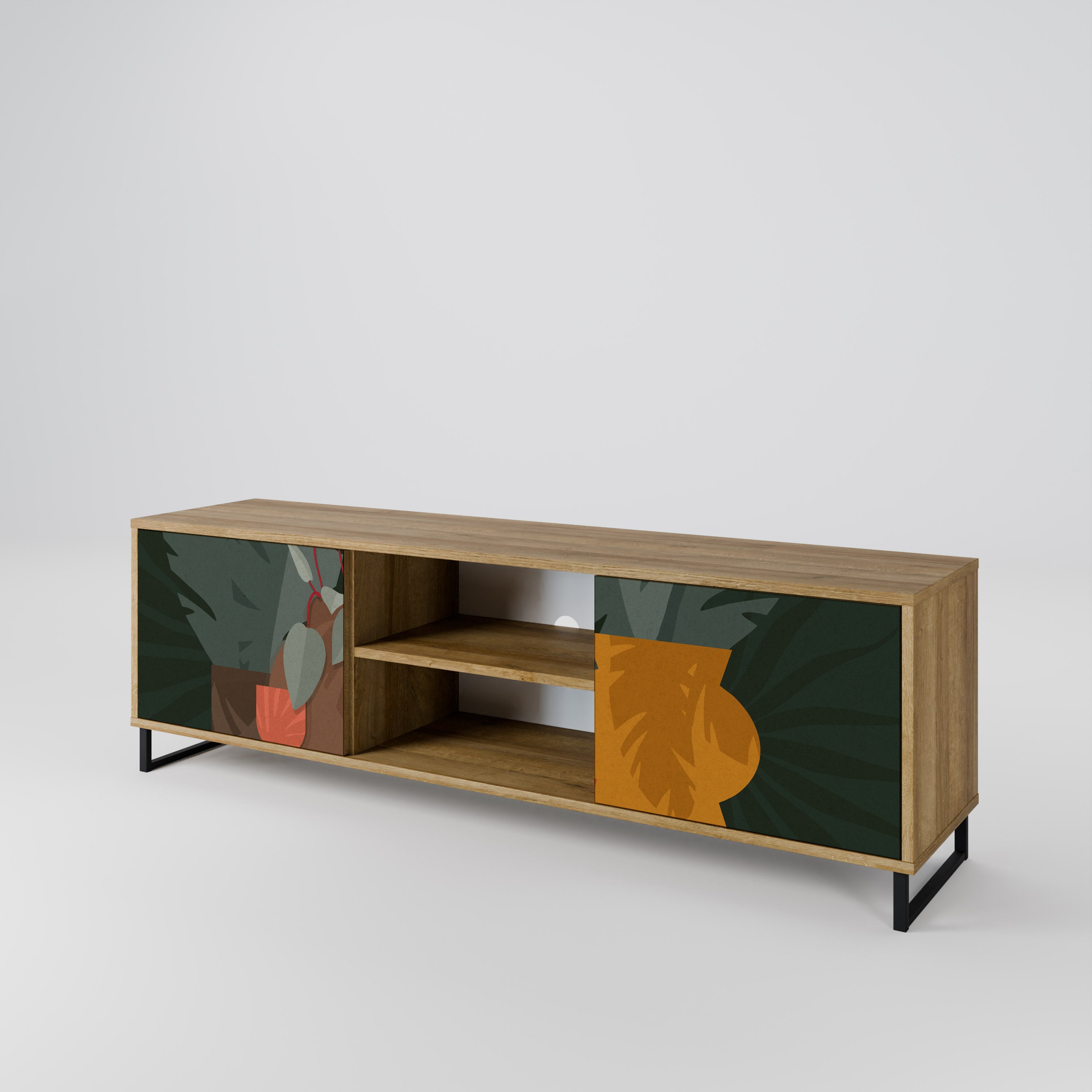 TROPICAL COMPOSITION 2-Door TV Cabinet