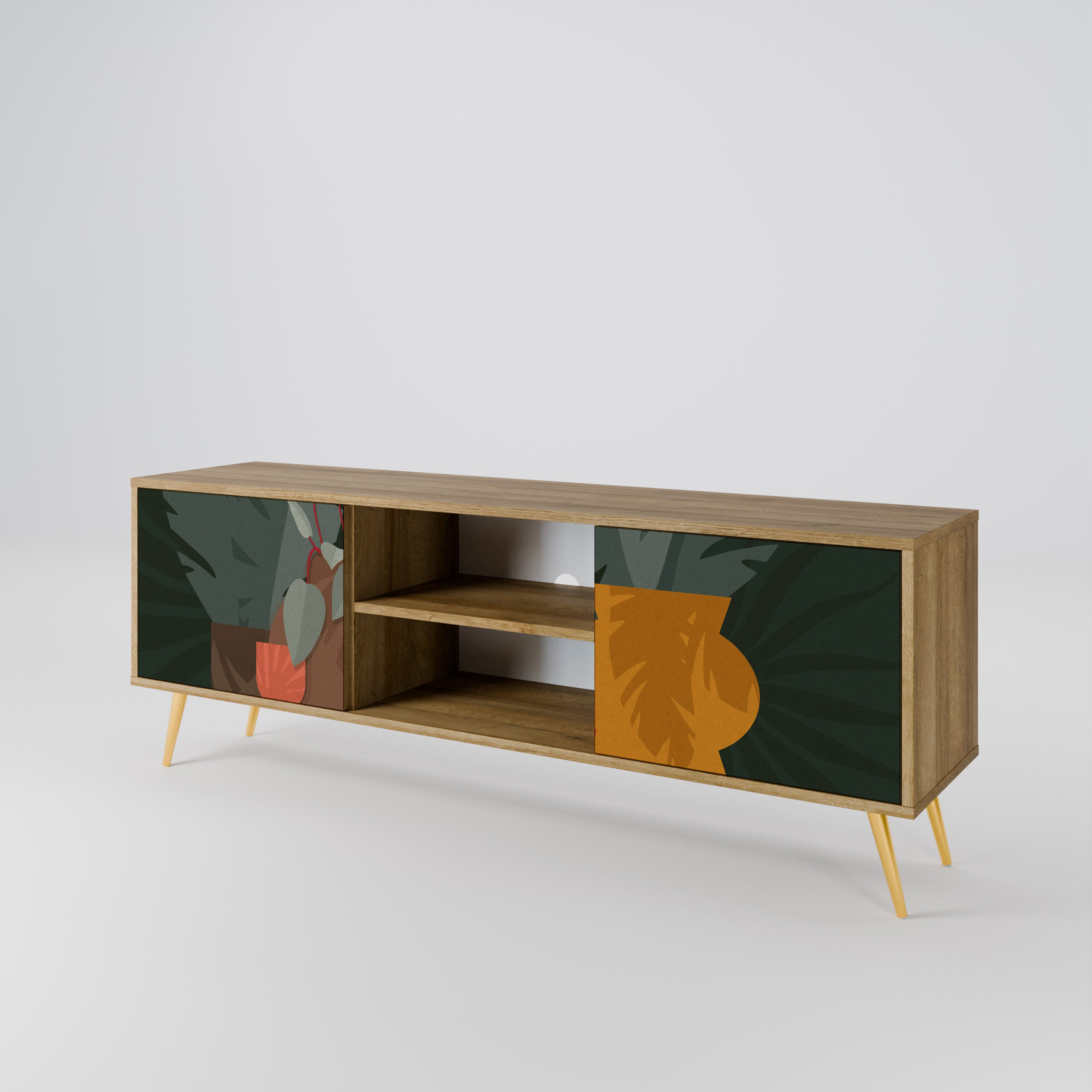 TROPICAL COMPOSITION 2-Door TV Cabinet