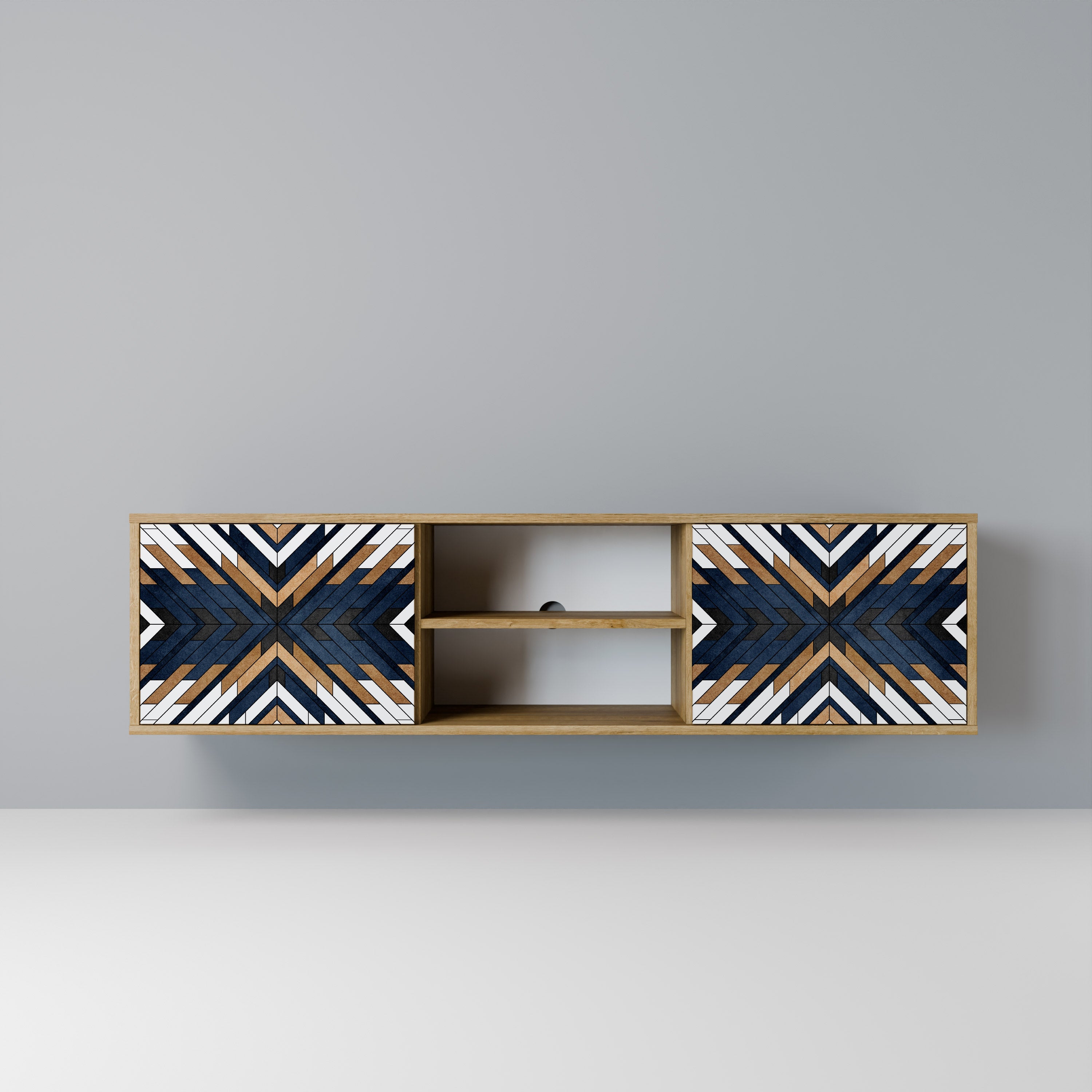 Βάση τηλεόρασης ARTFUL GEOMETRIA με 2 πόρτες σε εφέ δρυός