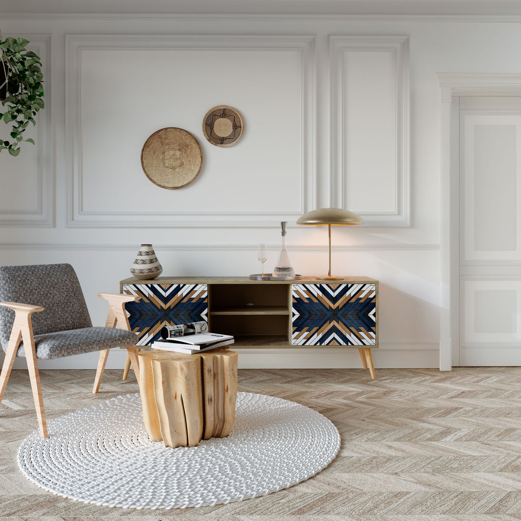 Βάση τηλεόρασης ARTFUL GEOMETRIA με 2 πόρτες σε εφέ δρυός