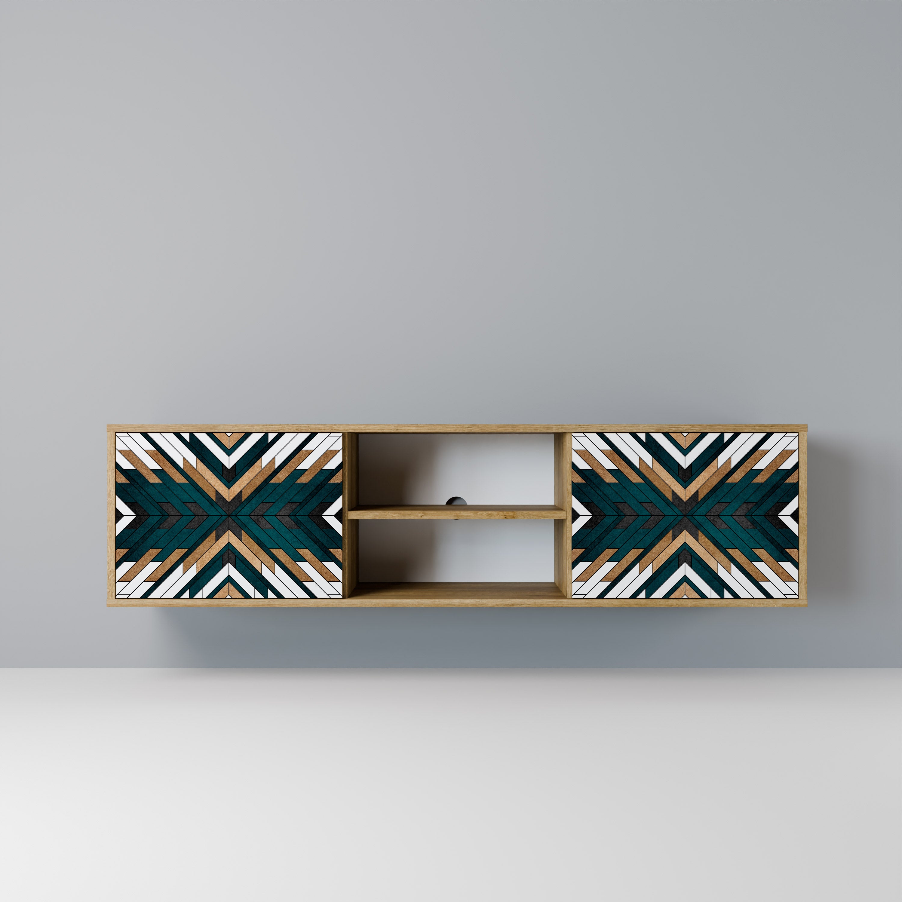 Βάση τηλεόρασης ARTISTIC GEOMETRIA 2 πορτών σε εφέ δρυός