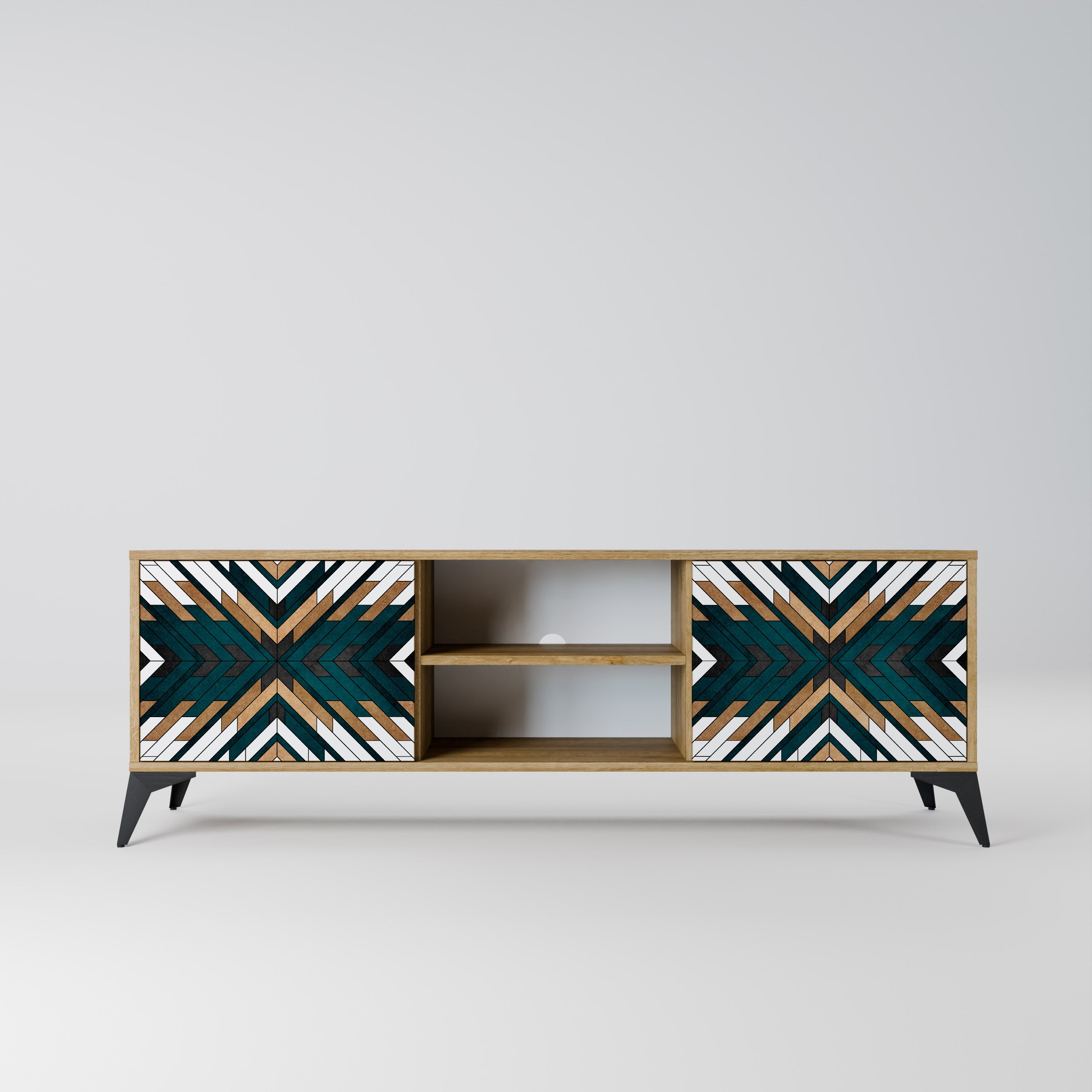 Βάση τηλεόρασης ARTISTIC GEOMETRIA 2 πορτών σε εφέ δρυός