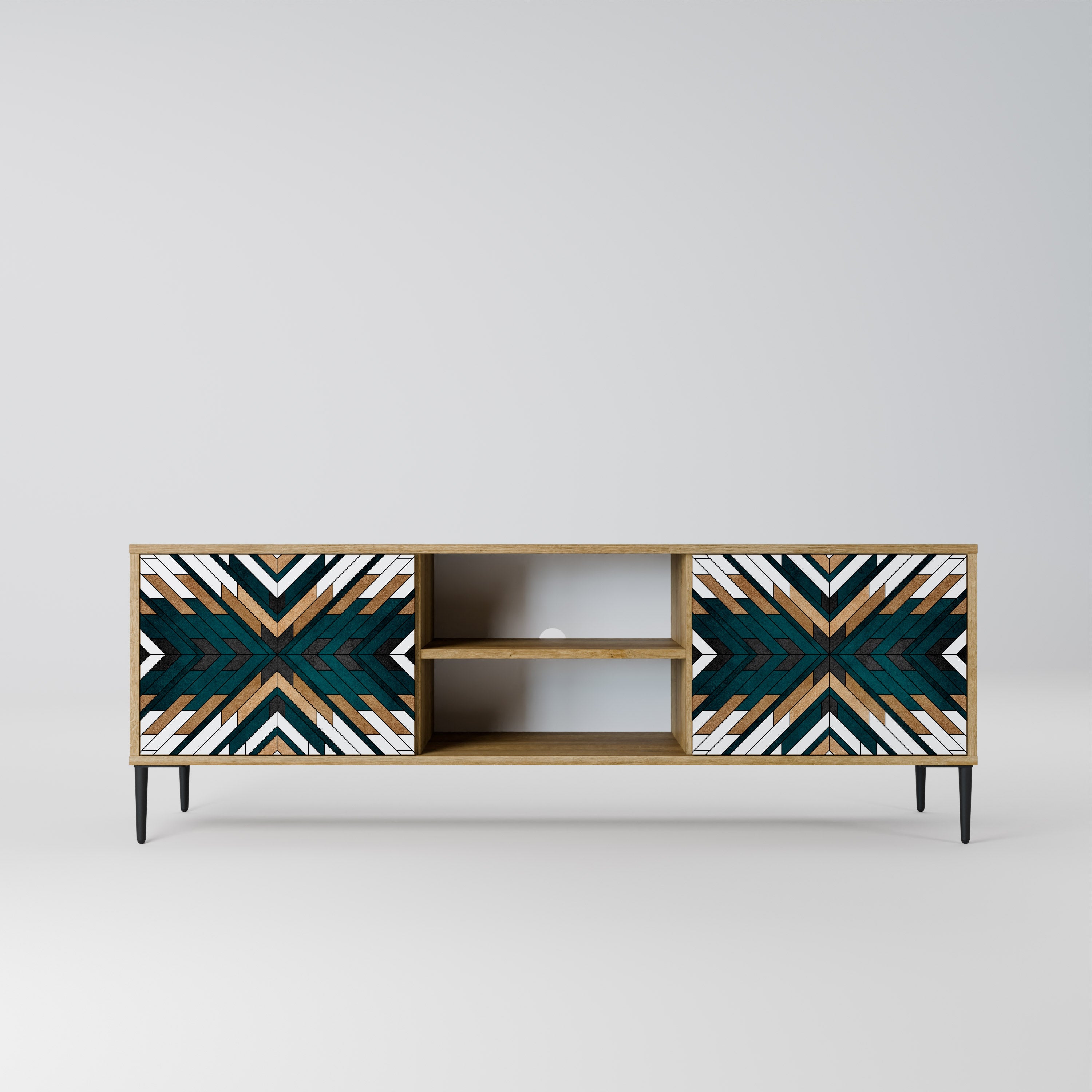 Βάση τηλεόρασης ARTISTIC GEOMETRIA 2 πορτών σε εφέ δρυός