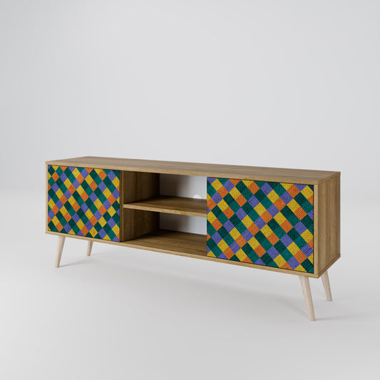 PAINTED SQUARES MIX 2-Door TV Cabinet