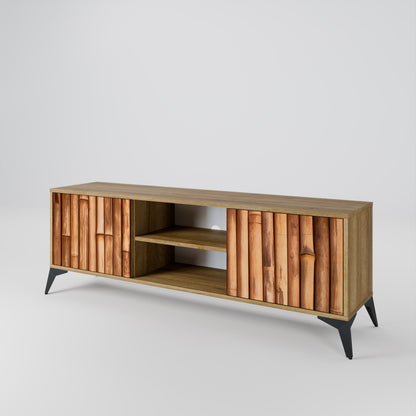 NATURAL WOOD Έπιπλο τηλεόρασης 2-θυρών