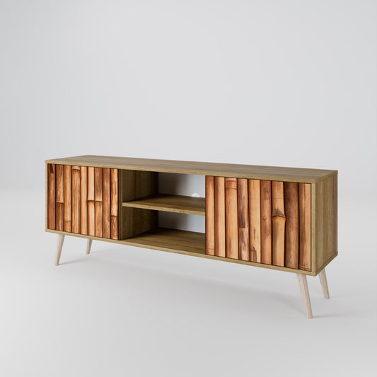 NATURAL WOOD Έπιπλο τηλεόρασης 2-θυρών
