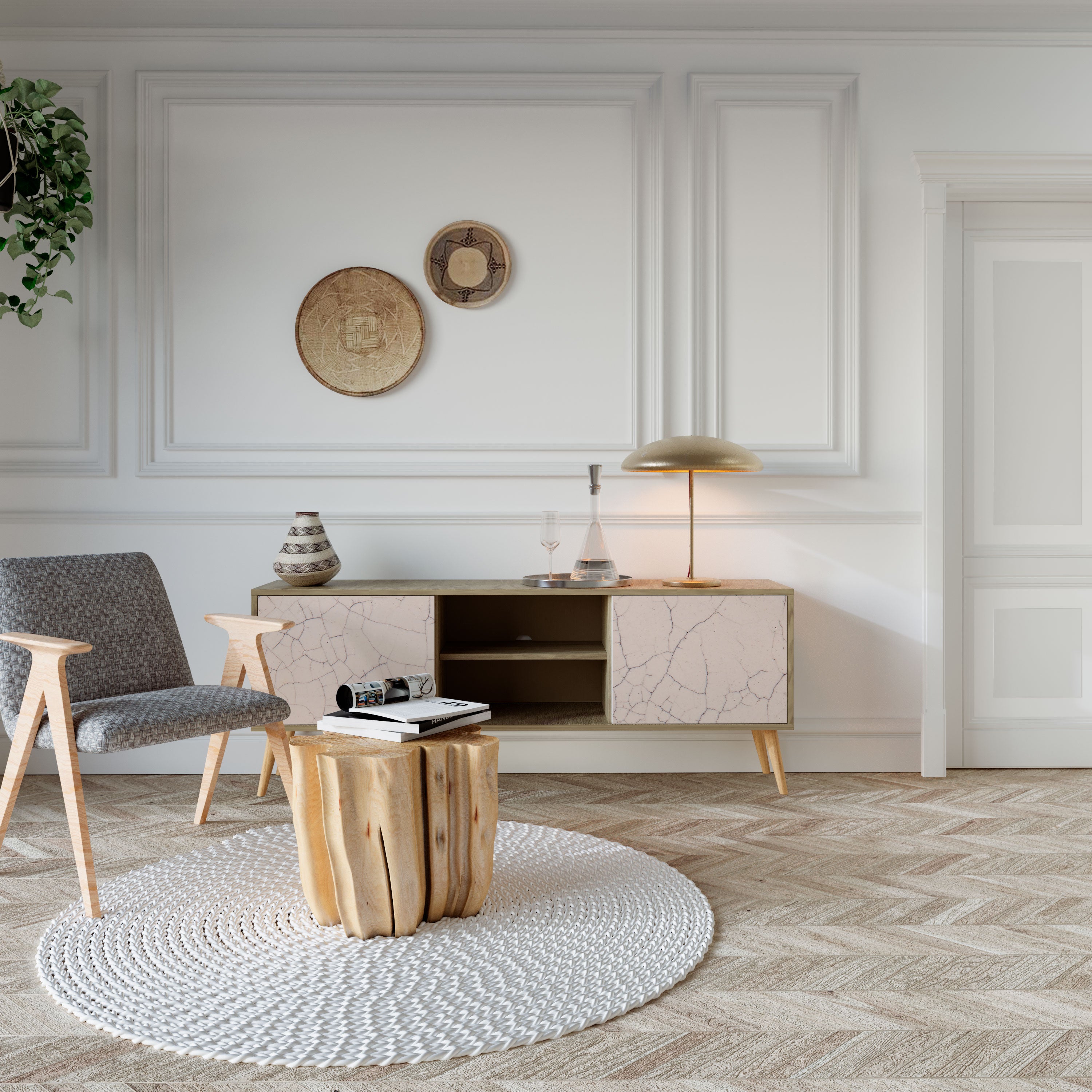 CERAMIC TEXTURE Έπιπλο τηλεόρασης 2-θυρών