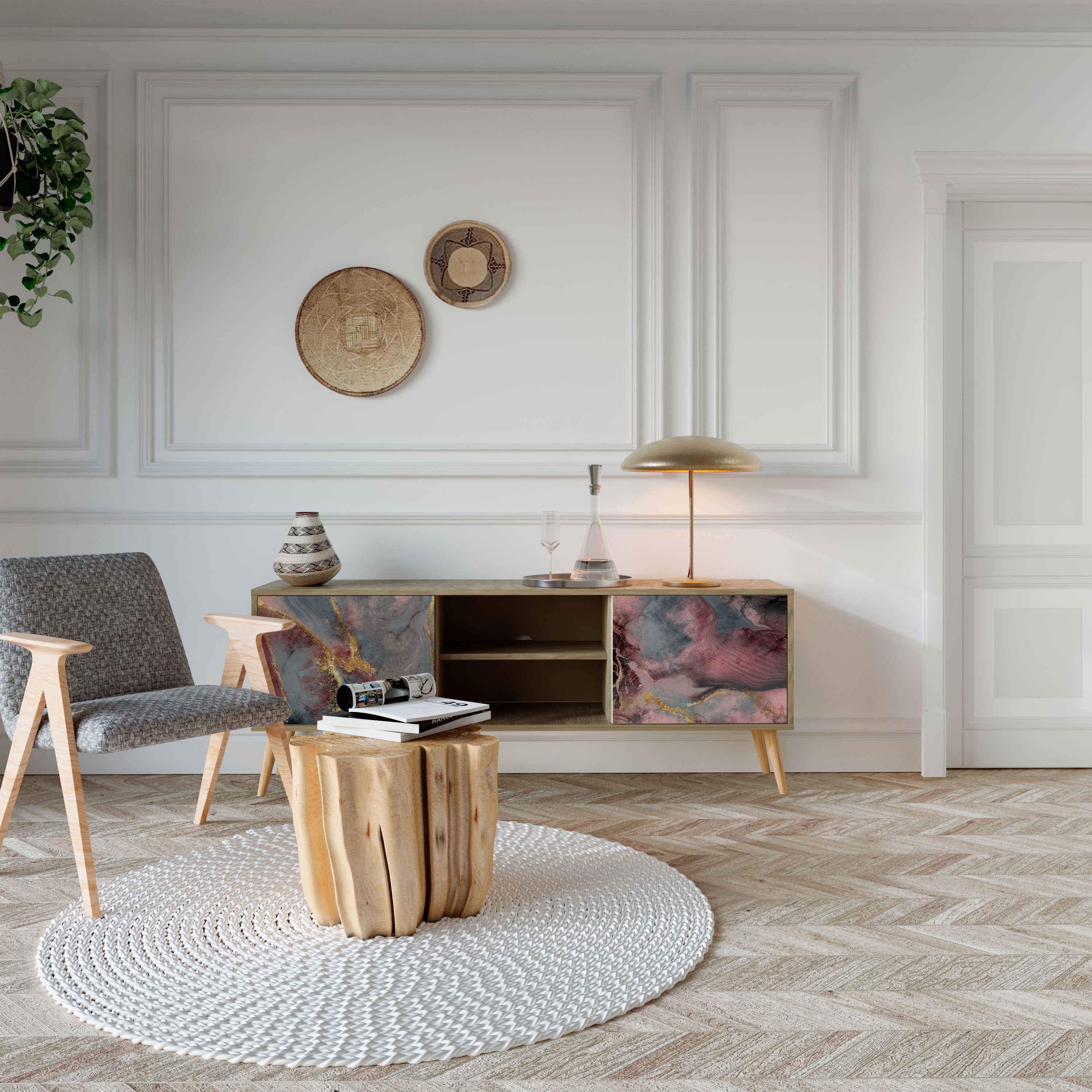 GOLDEN TIDES Έπιπλο τηλεόρασης 2-θυρών