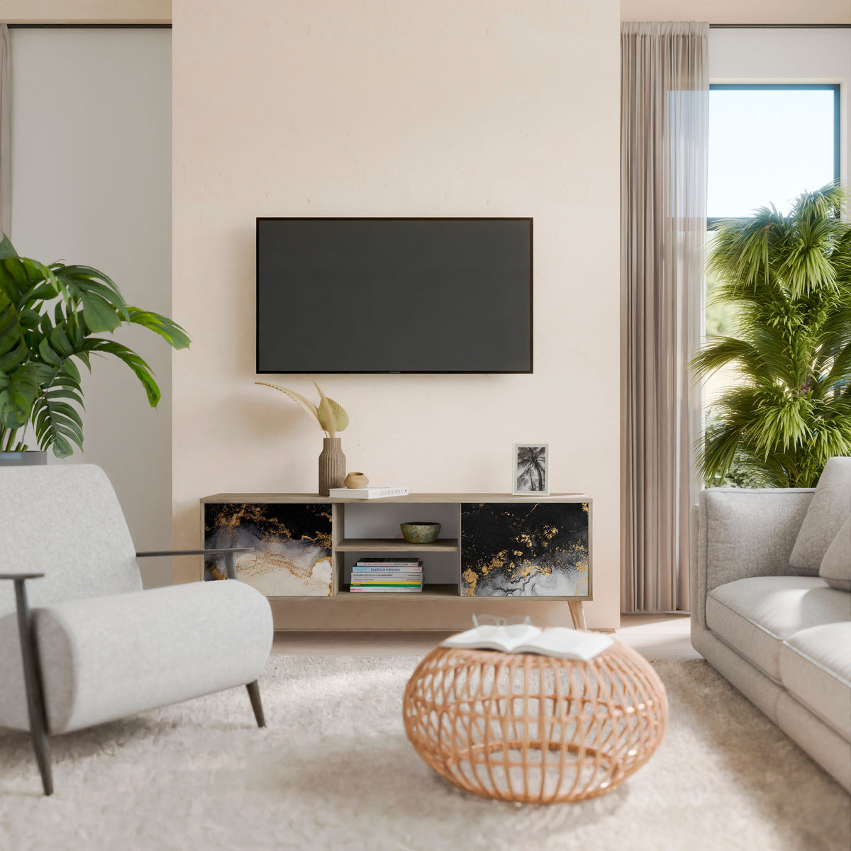 MARBLE OF TOMMORROW Έπιπλο τηλεόρασης 2-θυρών