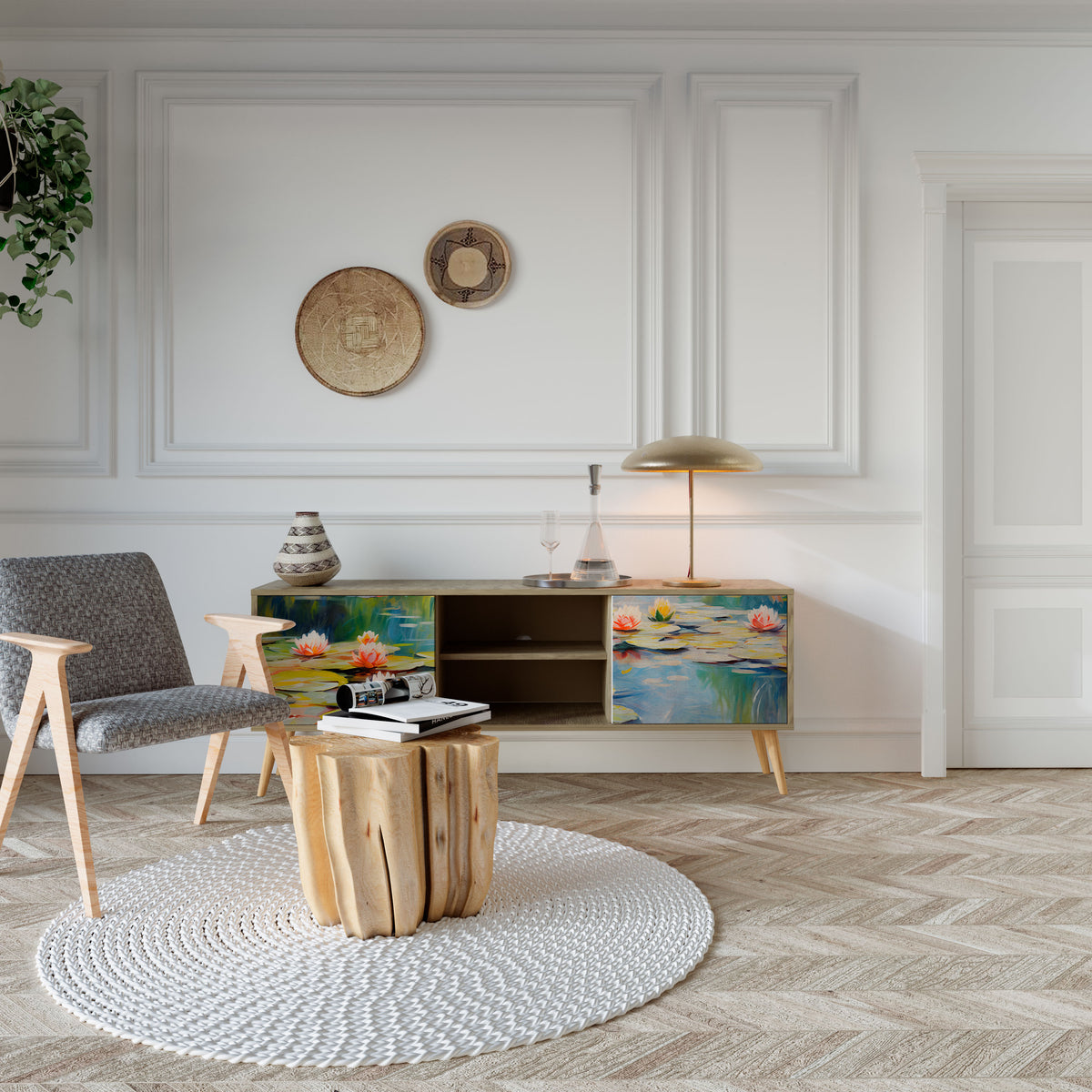 BLOOMING WATERS Έπιπλο τηλεόρασης 2-θυρών