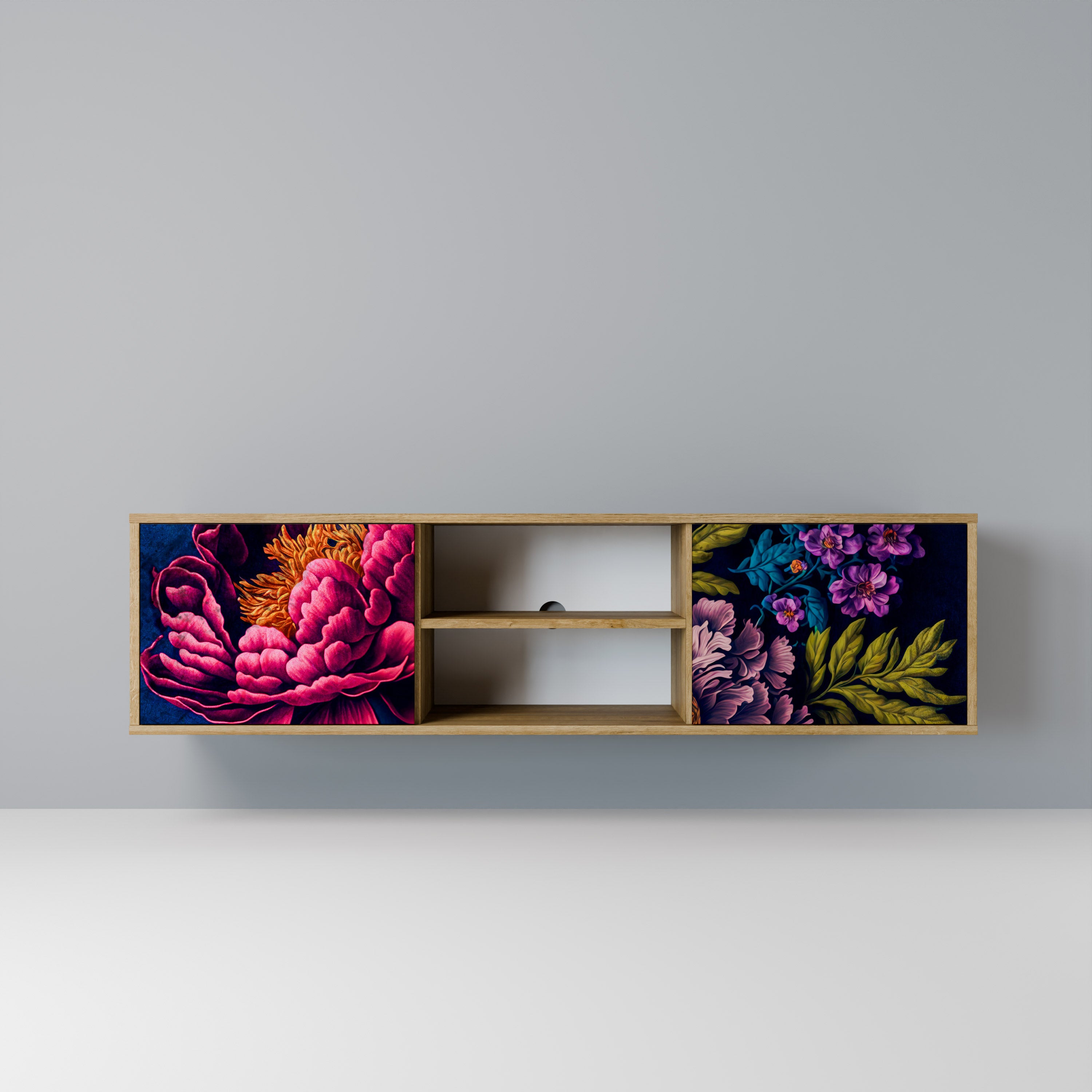 Βάση τηλεόρασης BLOOMING ELEGANCE 2 πορτών σε όψη δρυός