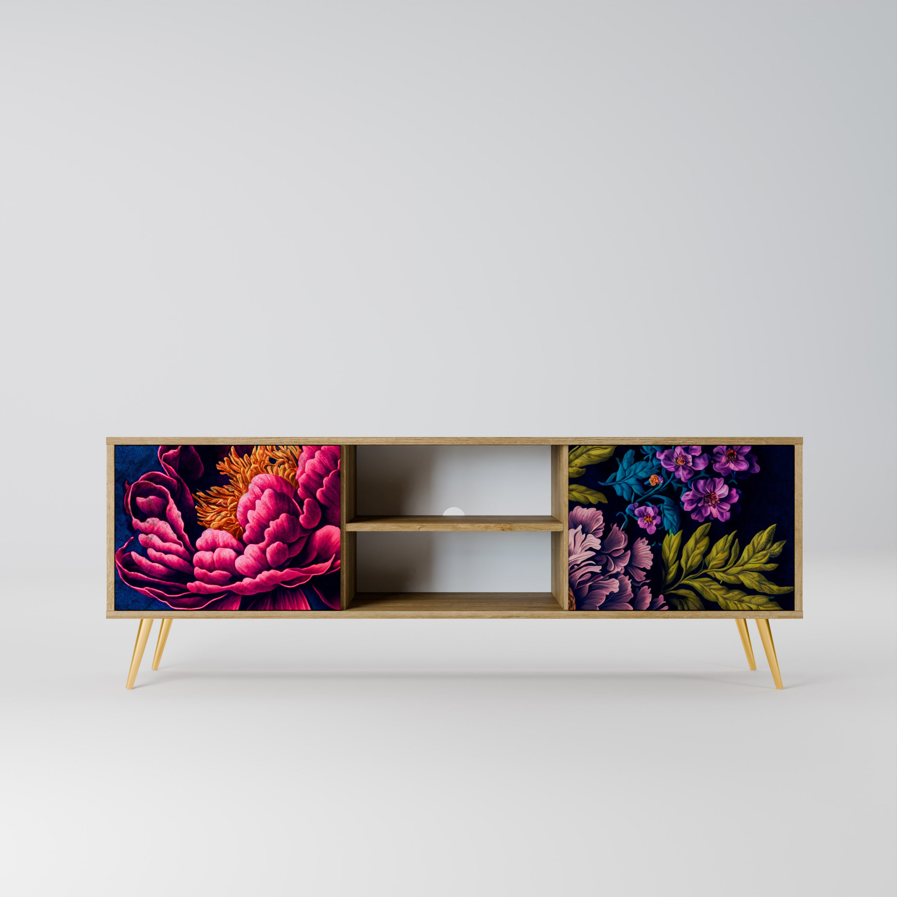 Βάση τηλεόρασης BLOOMING ELEGANCE 2 πορτών σε όψη δρυός