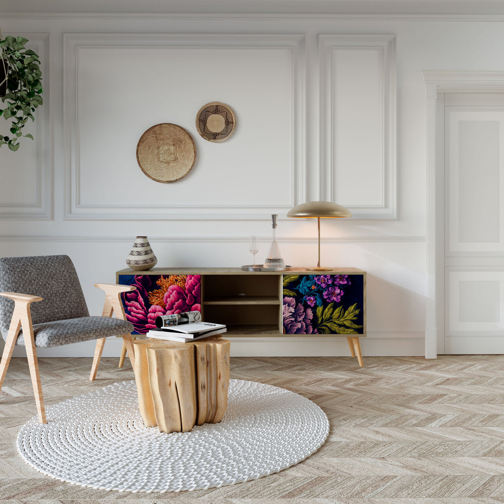 Βάση τηλεόρασης BLOOMING ELEGANCE 2 πορτών σε όψη δρυός