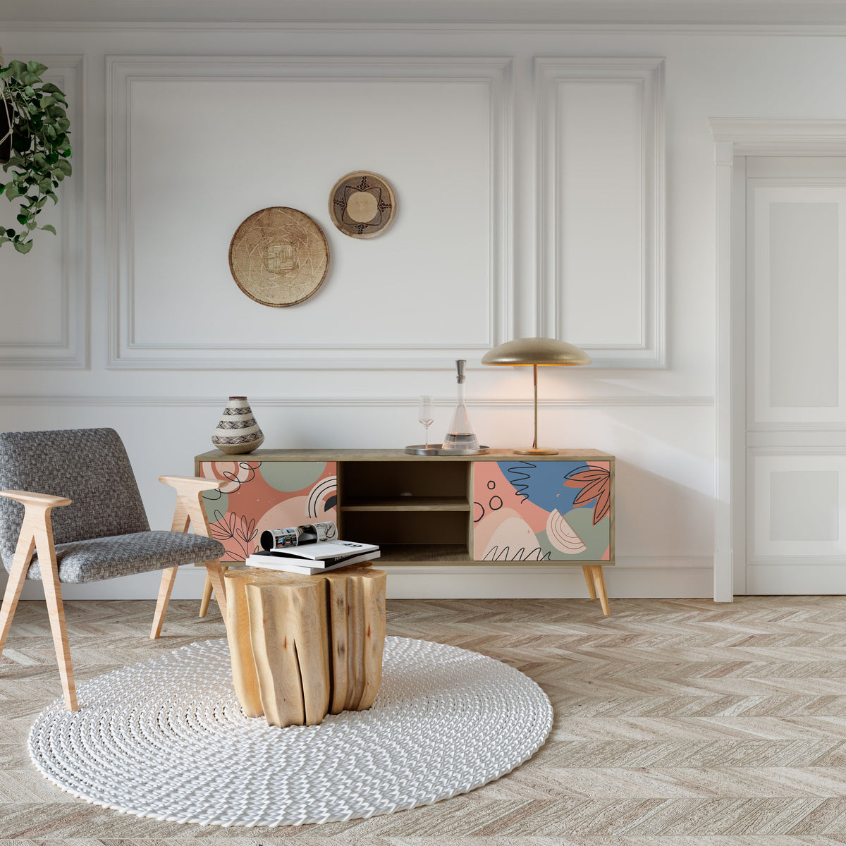 PASTEL DESTINY Έπιπλο τηλεόρασης 2-θυρών