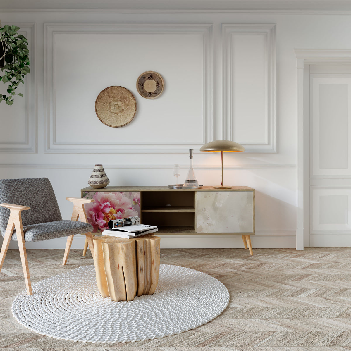 PEONY WHISPER Έπιπλο τηλεόρασης 2-θυρών