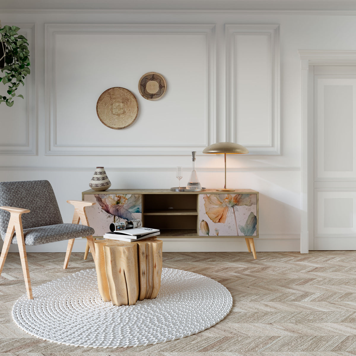 SOFTEN POPPY Έπιπλο τηλεόρασης 2-θυρών