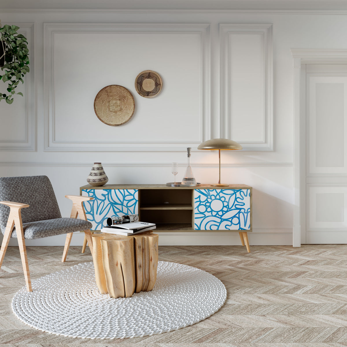 BLOOMY MORNING Έπιπλο τηλεόρασης 2-θυρών