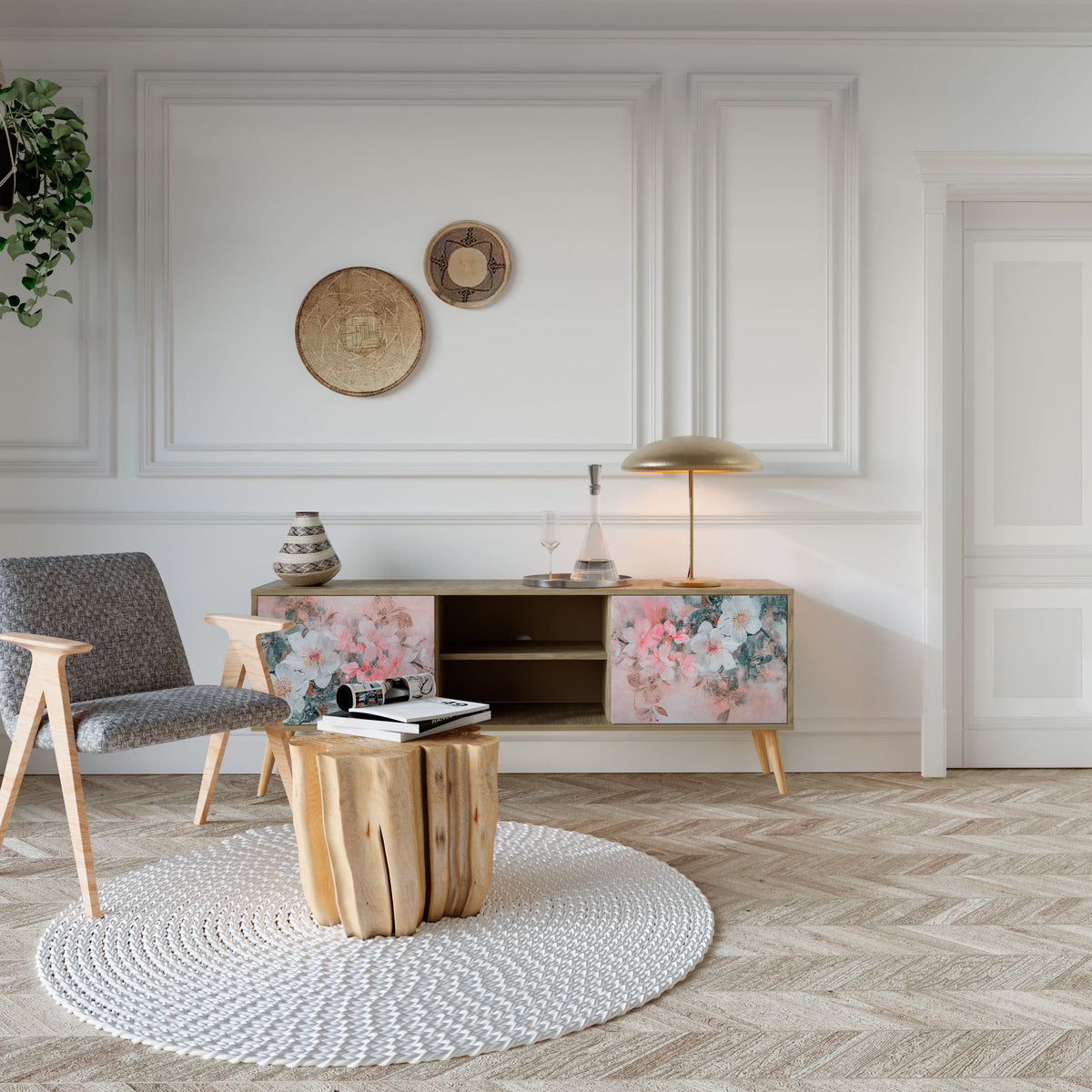 CHERRY BLOSSOM Έπιπλο τηλεόρασης 2-θυρών