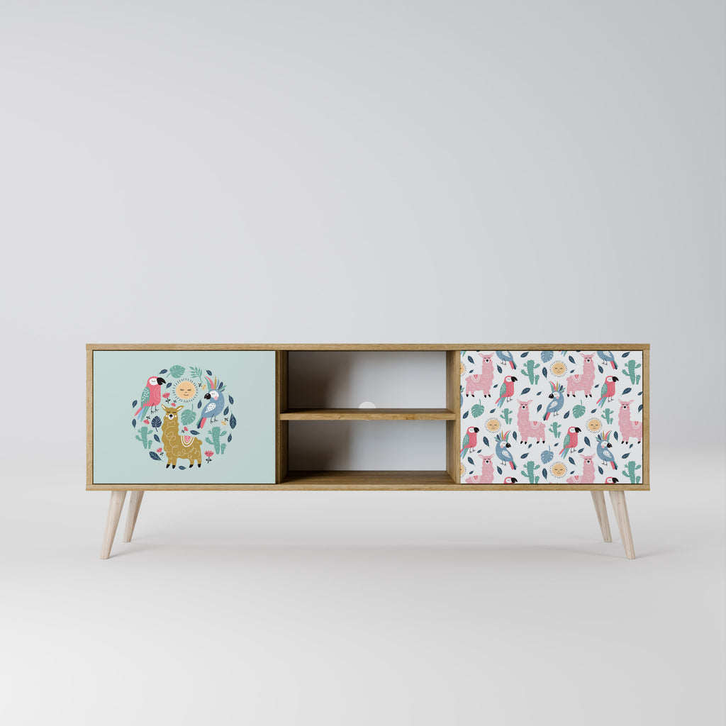 COLORFUL ALPACAS 2-Door TV Cabinet