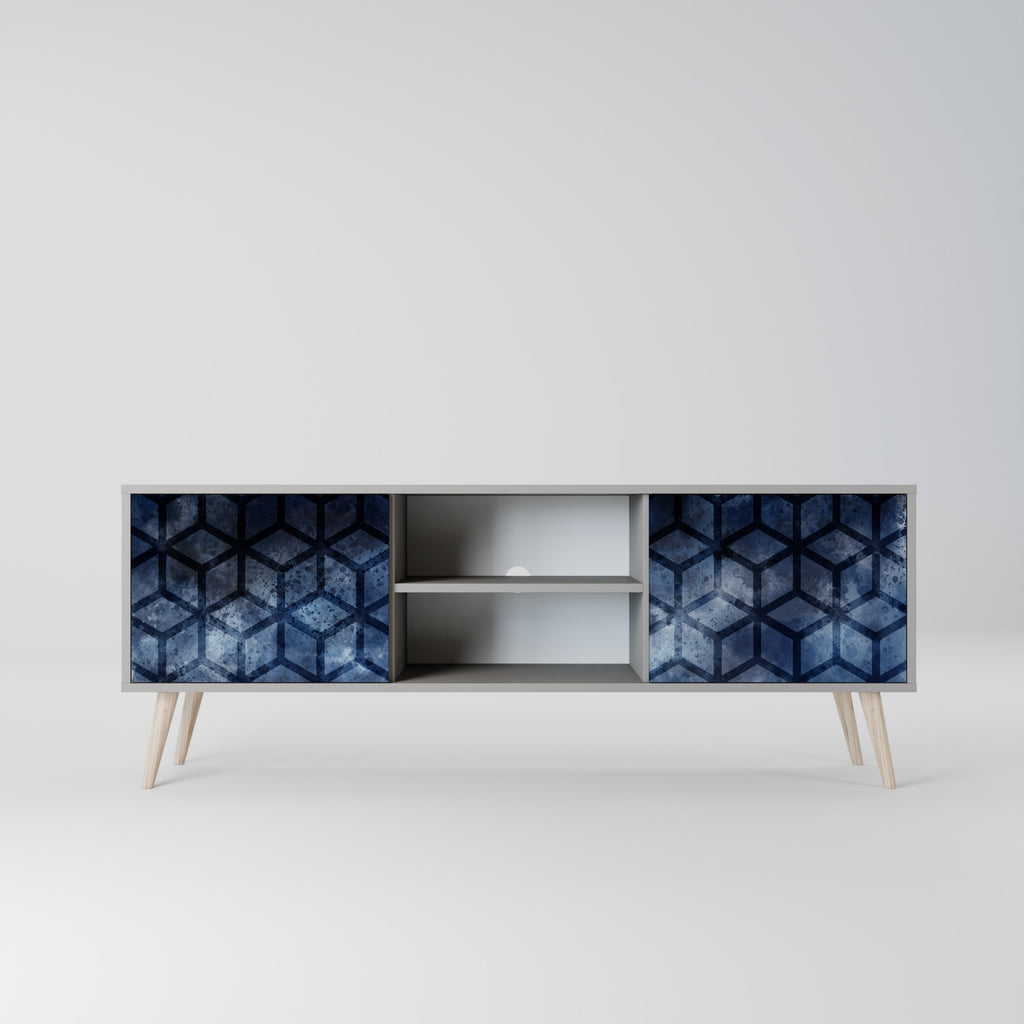 CUBIC MIST 2-Door TV Stand in Grey Finish
