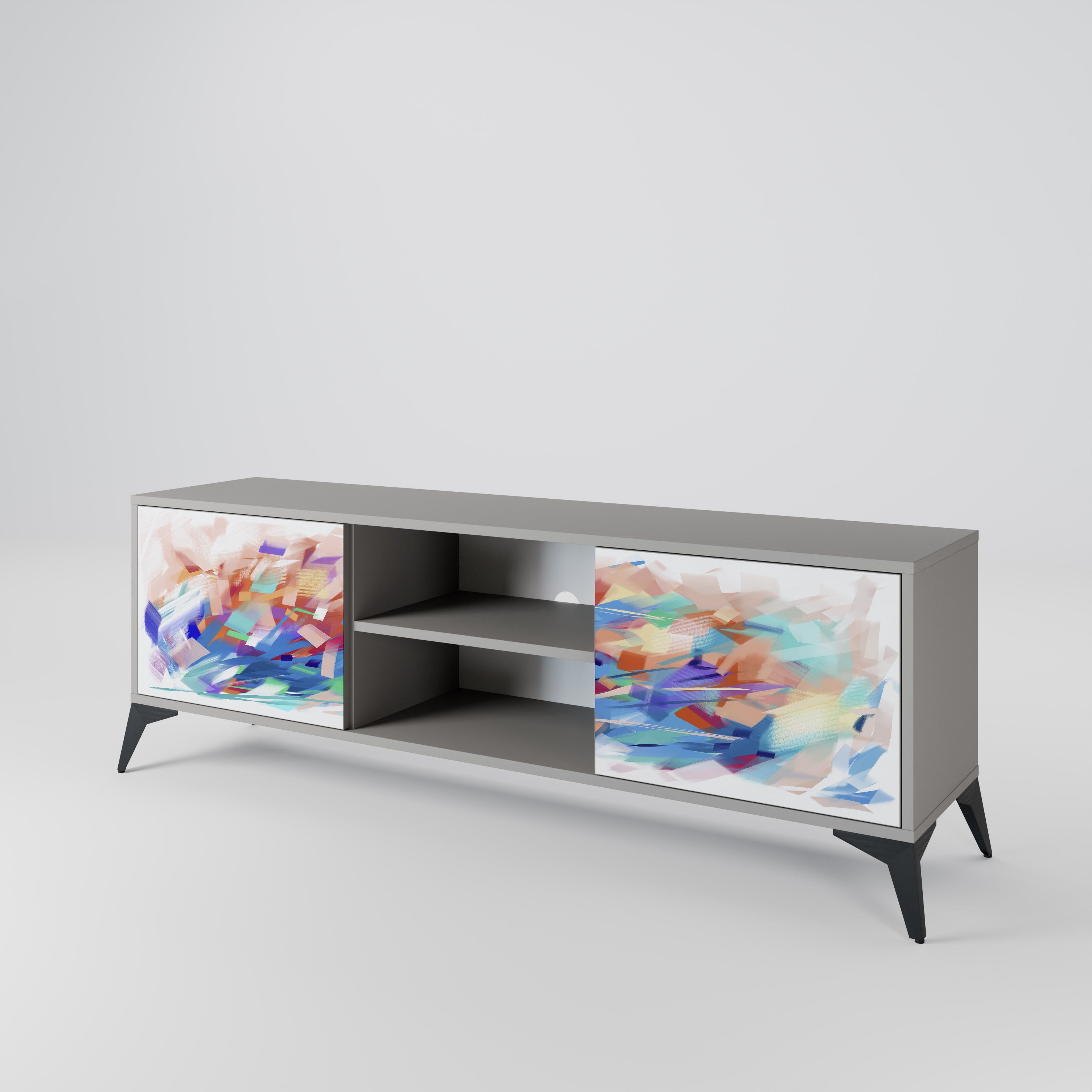 FINESSE MASH-UP 2-Door TV Stand in Grey Finish