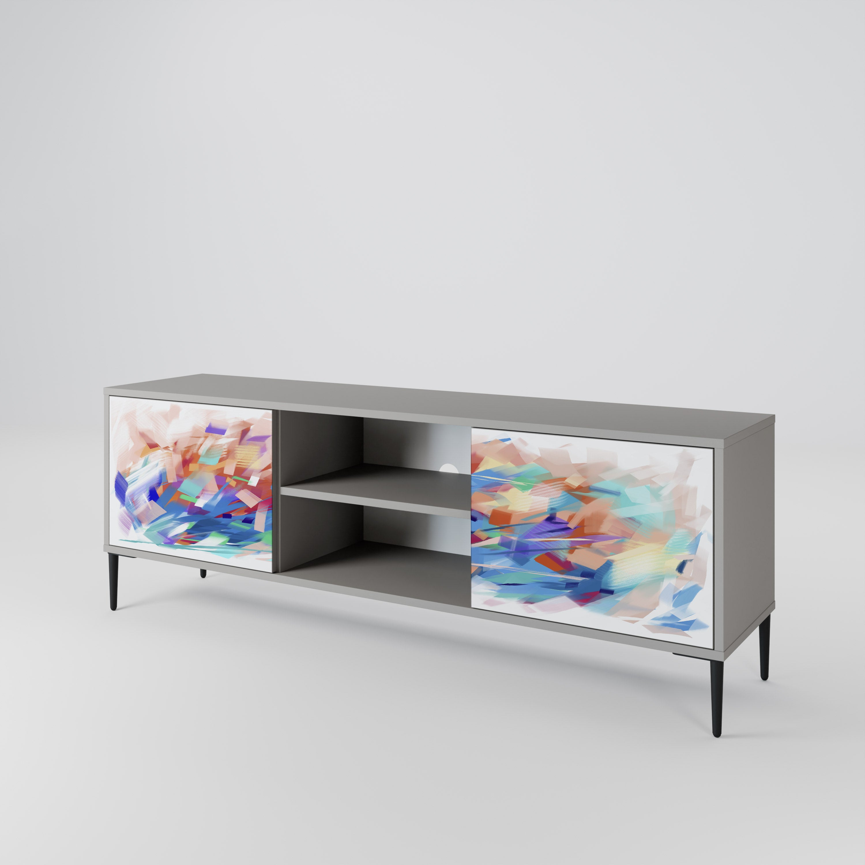 FINESSE MASH-UP 2-Door TV Stand in Grey Finish
