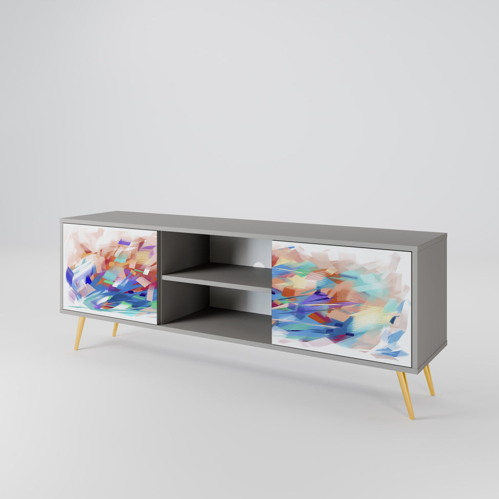 FINESSE MASH-UP 2-Door TV Stand in Grey Finish