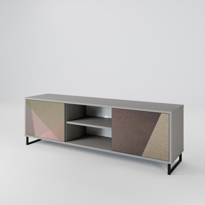 BEIGE GEOMETRY Έπιπλο τηλεόρασης 2-θυρών