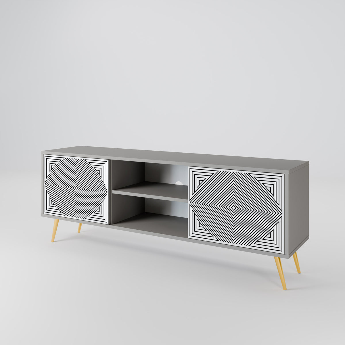 POLYGON ILLUSION 2-Door TV Cabinet