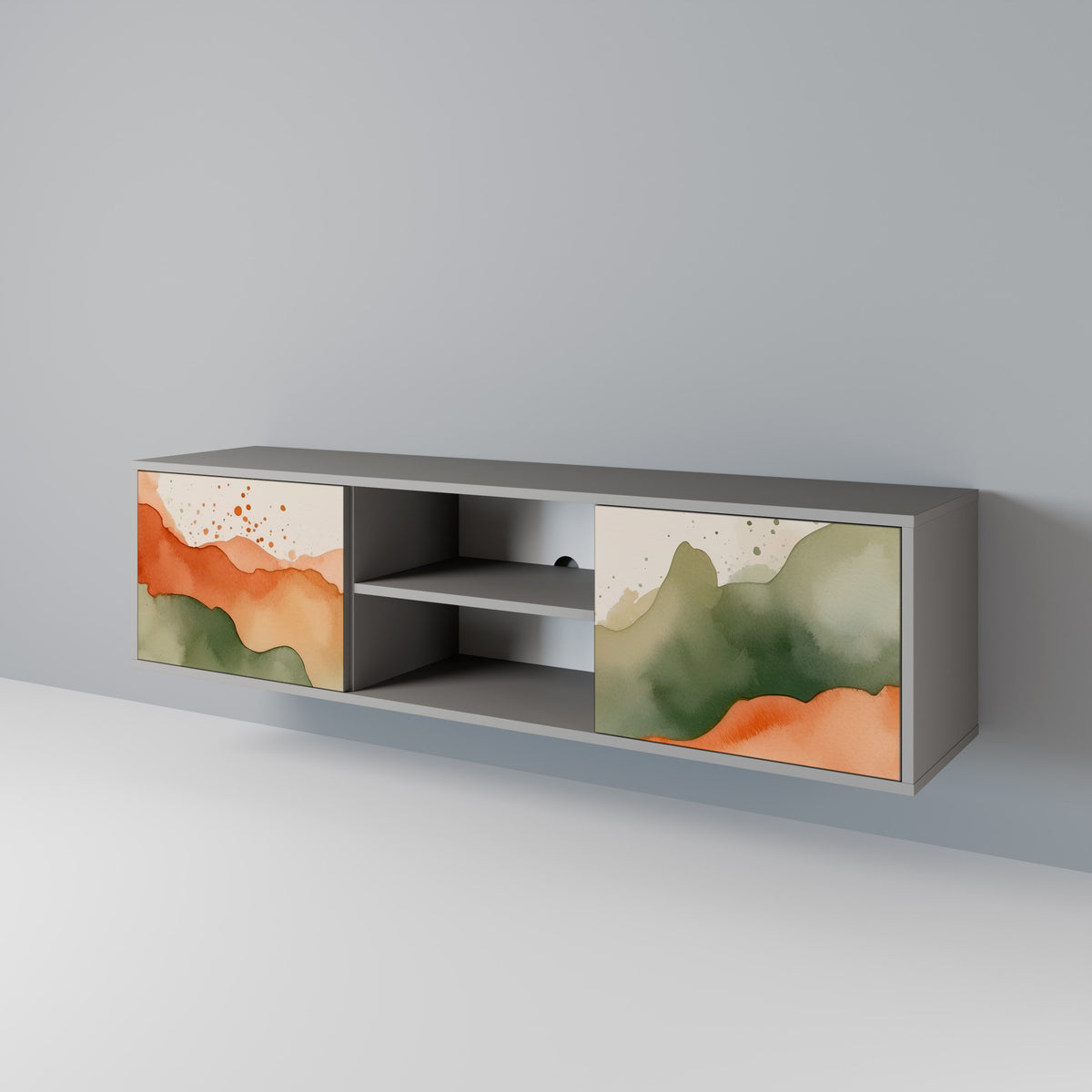 WATERCOLOUR PEAKS 2-Door TV Cabinet