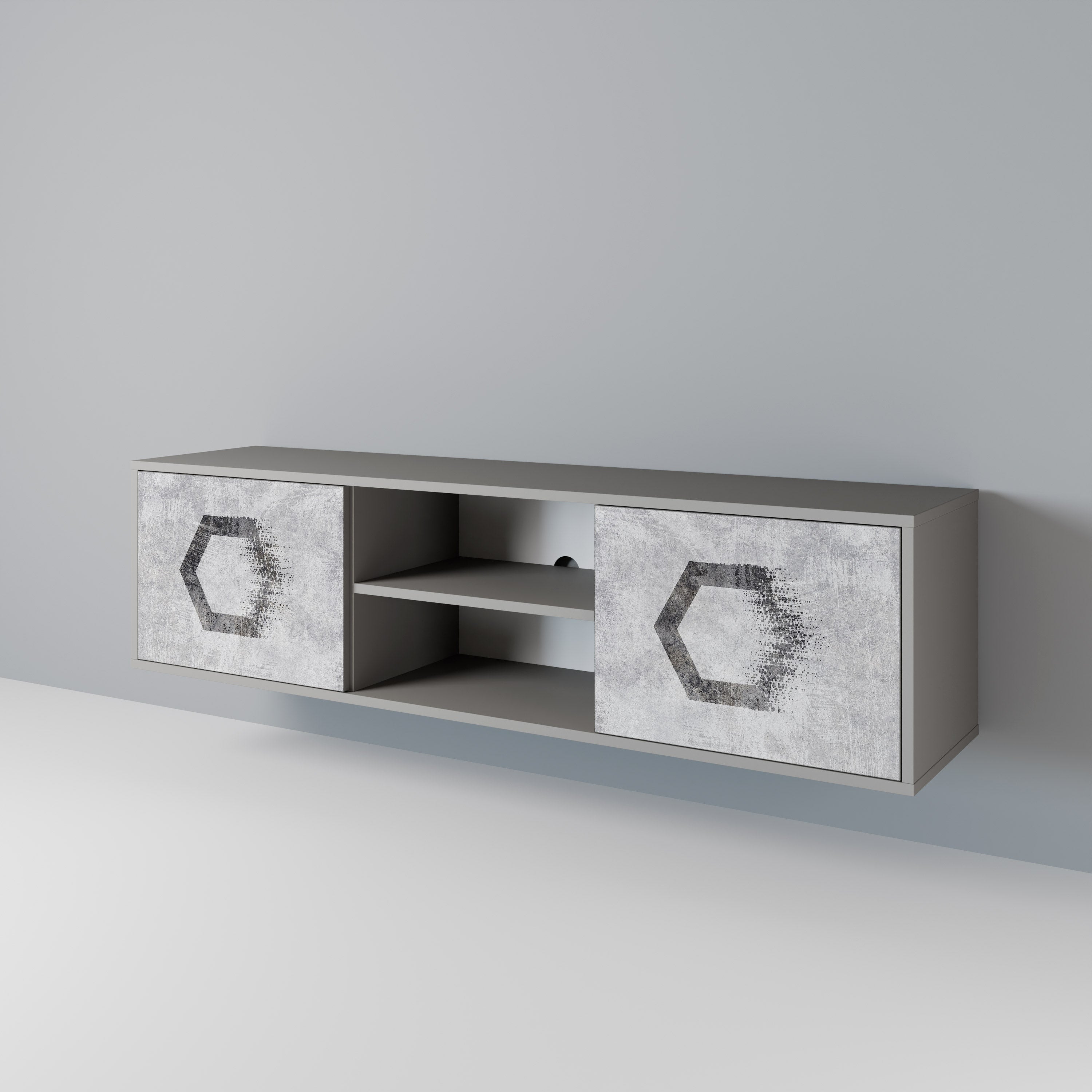 HEXAGONAL FIGURES 2-Door TV Cabinet