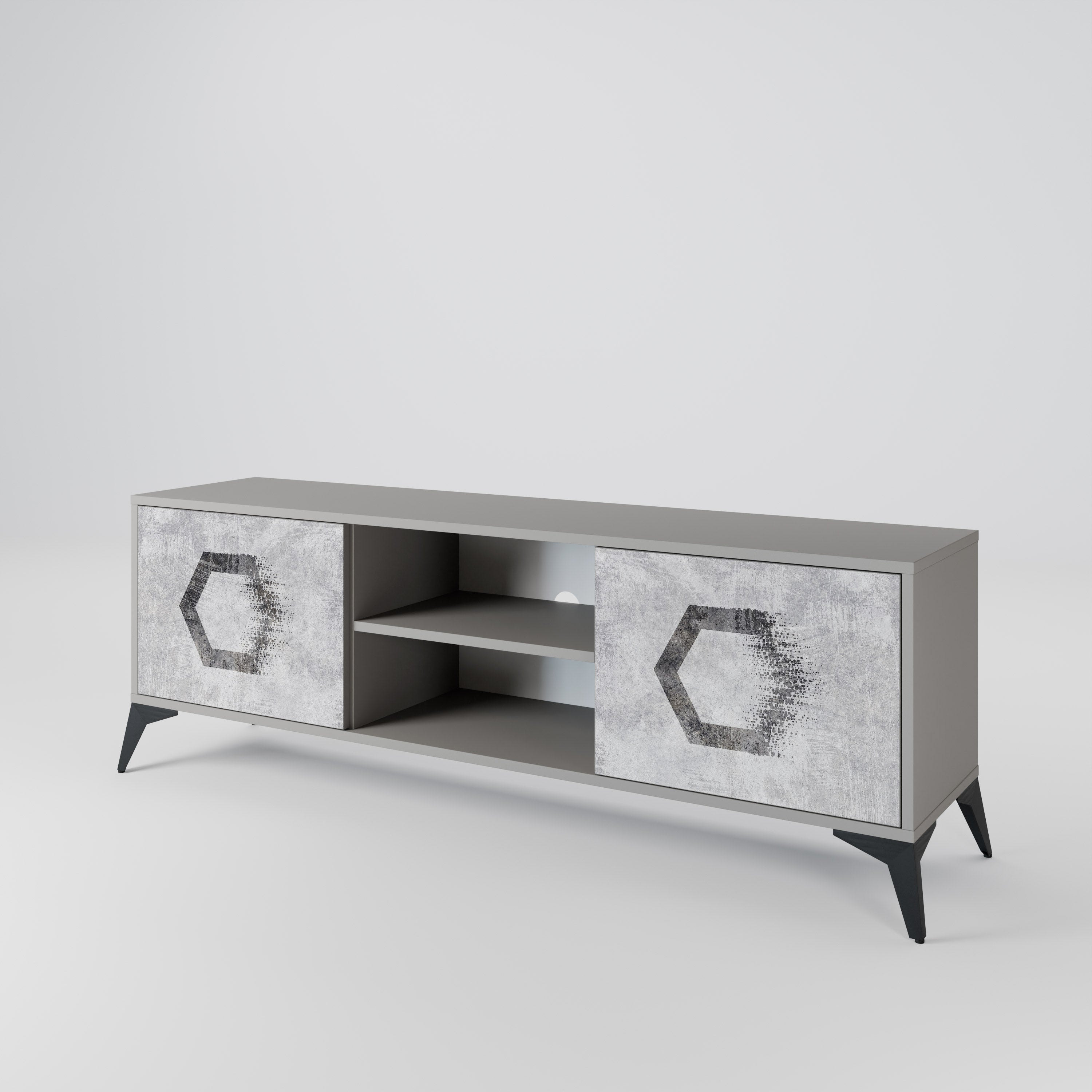 HEXAGONAL FIGURES 2-Door TV Cabinet