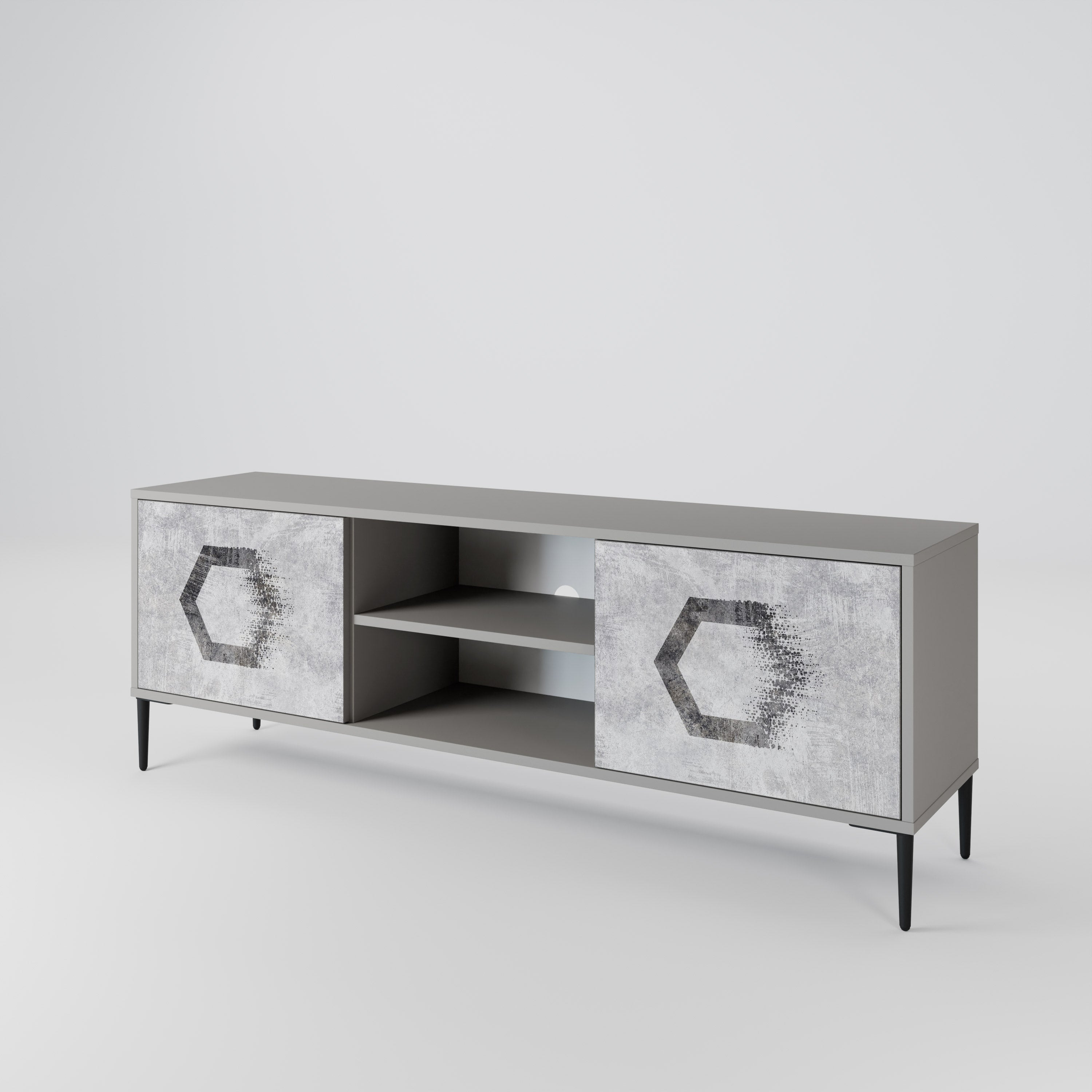 HEXAGONAL FIGURES 2-Door TV Cabinet