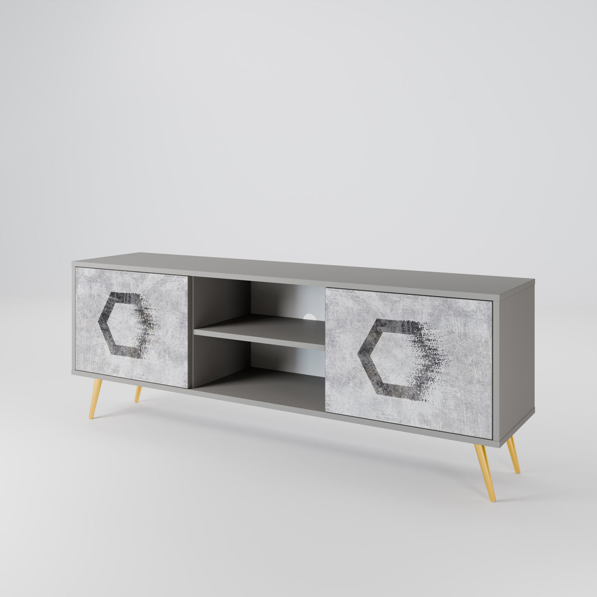 HEXAGONAL FIGURES Έπιπλο τηλεόρασης 2-θυρών