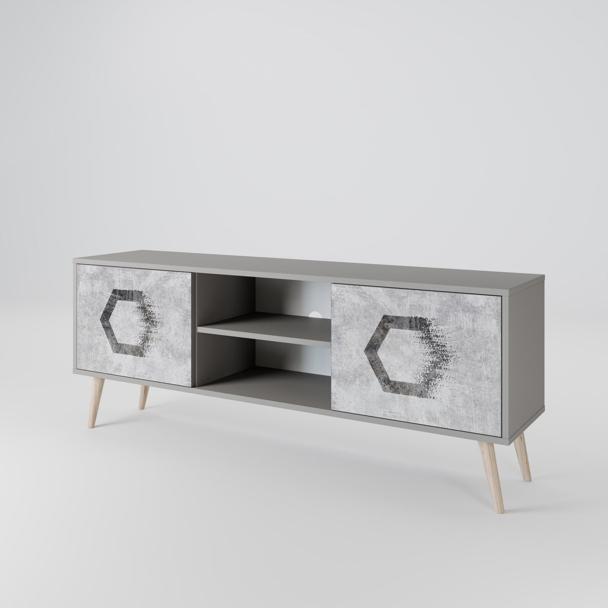 HEXAGONAL FIGURES Έπιπλο τηλεόρασης 2-θυρών