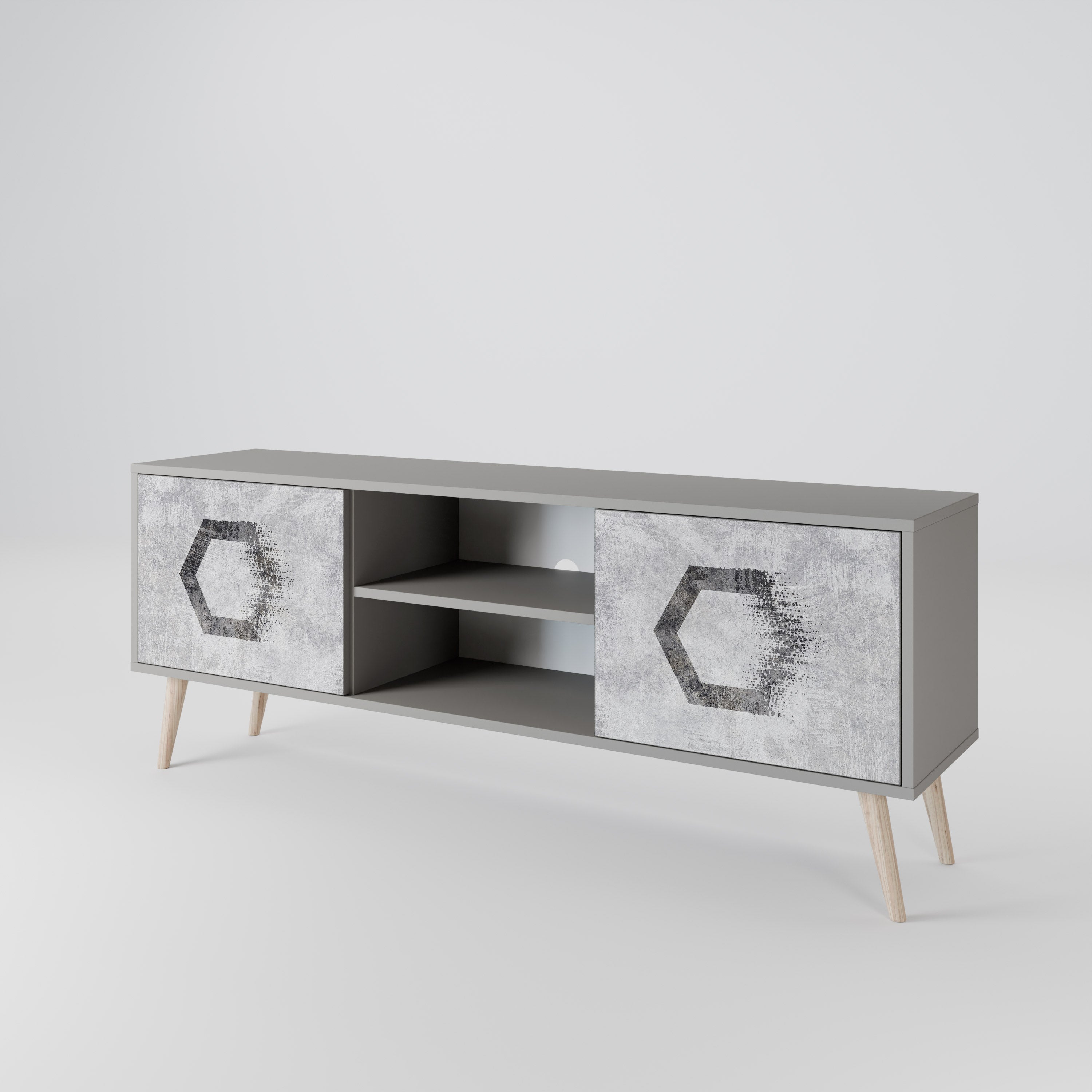 HEXAGONAL FIGURES 2-Door TV Cabinet