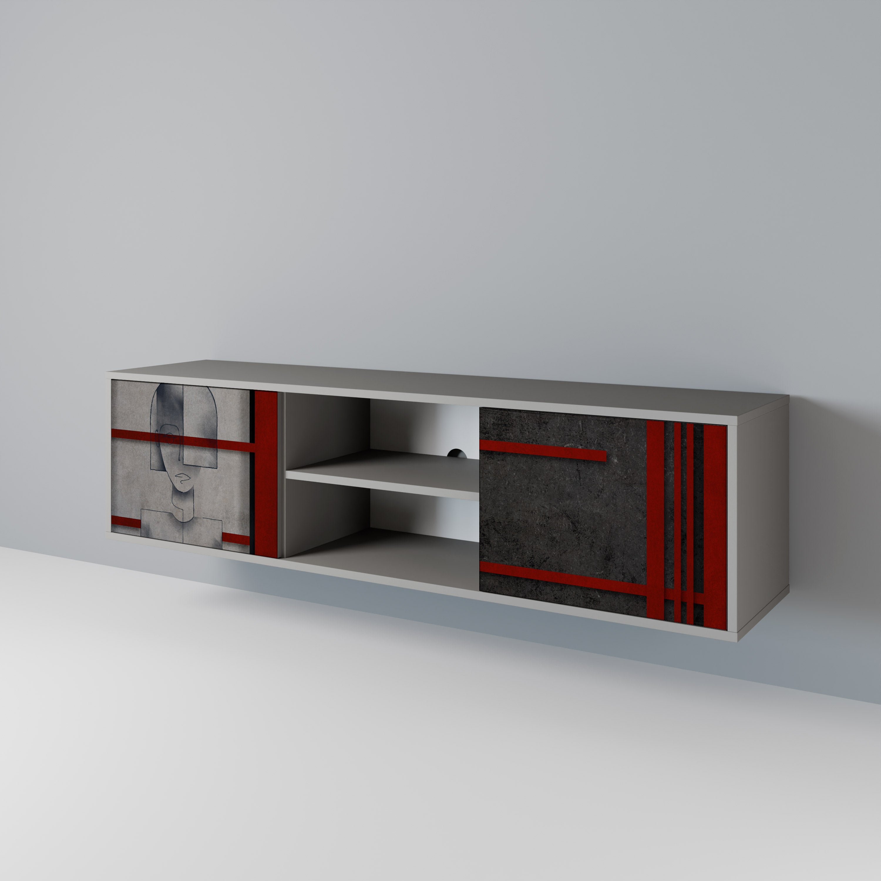 GRAY FIGURES Έπιπλο τηλεόρασης 2-θυρών