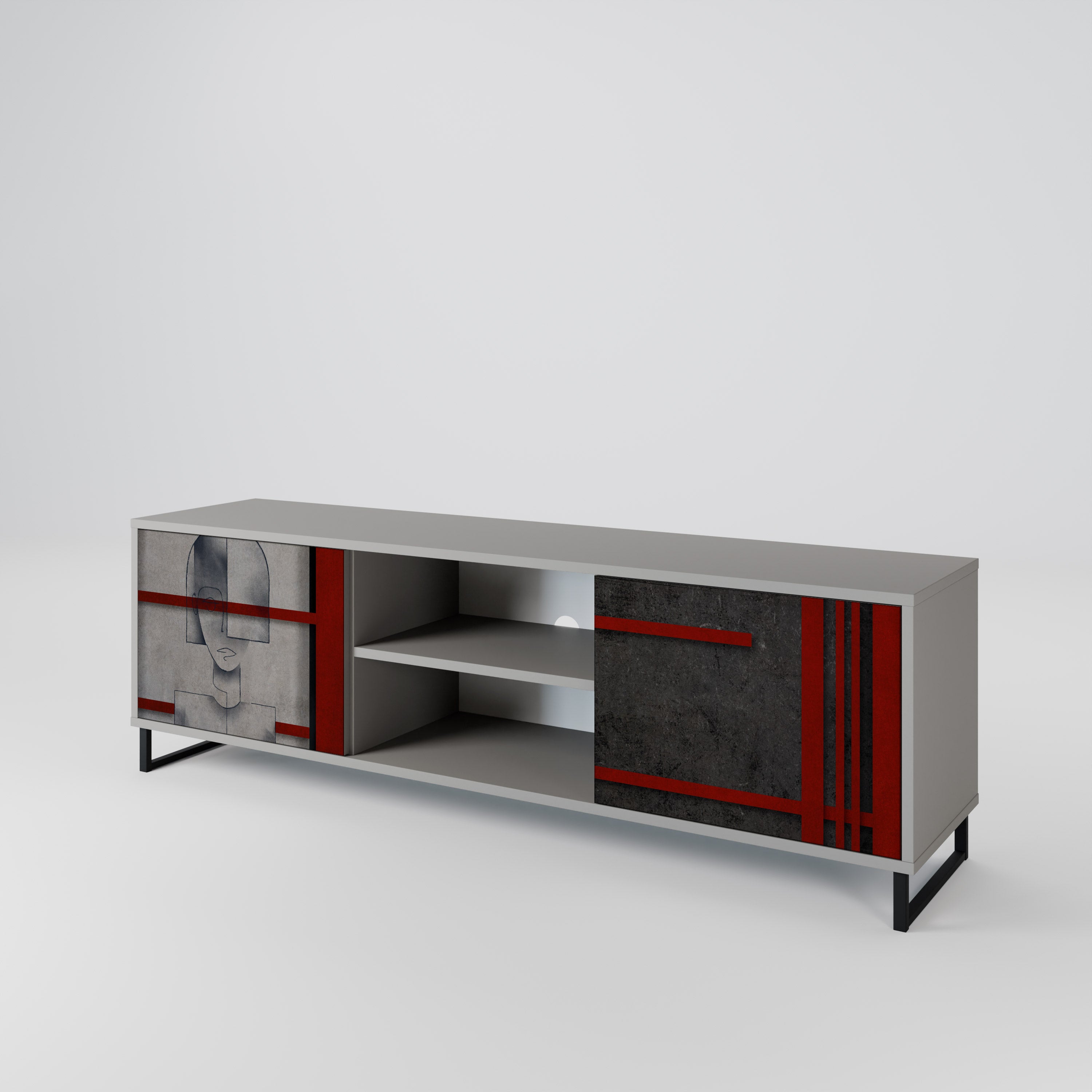 GRAY FIGURES Έπιπλο τηλεόρασης 2-θυρών