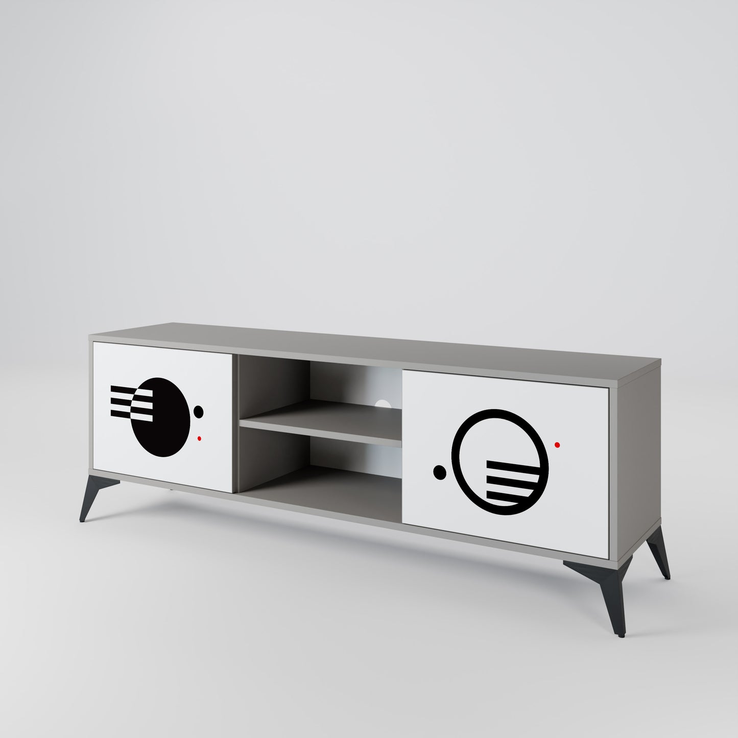 BLACK AND WHITE COMBINATION Έπιπλο τηλεόρασης 2-θυρών